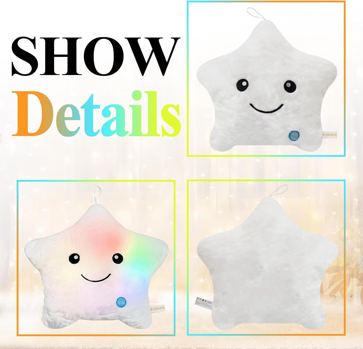 Twinkle Star Glow Pillow for Kids