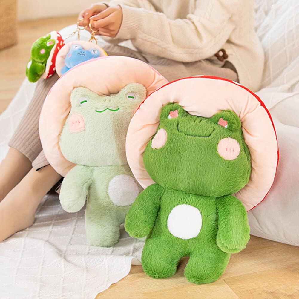Cute Frog Red Hat Plush Pillow