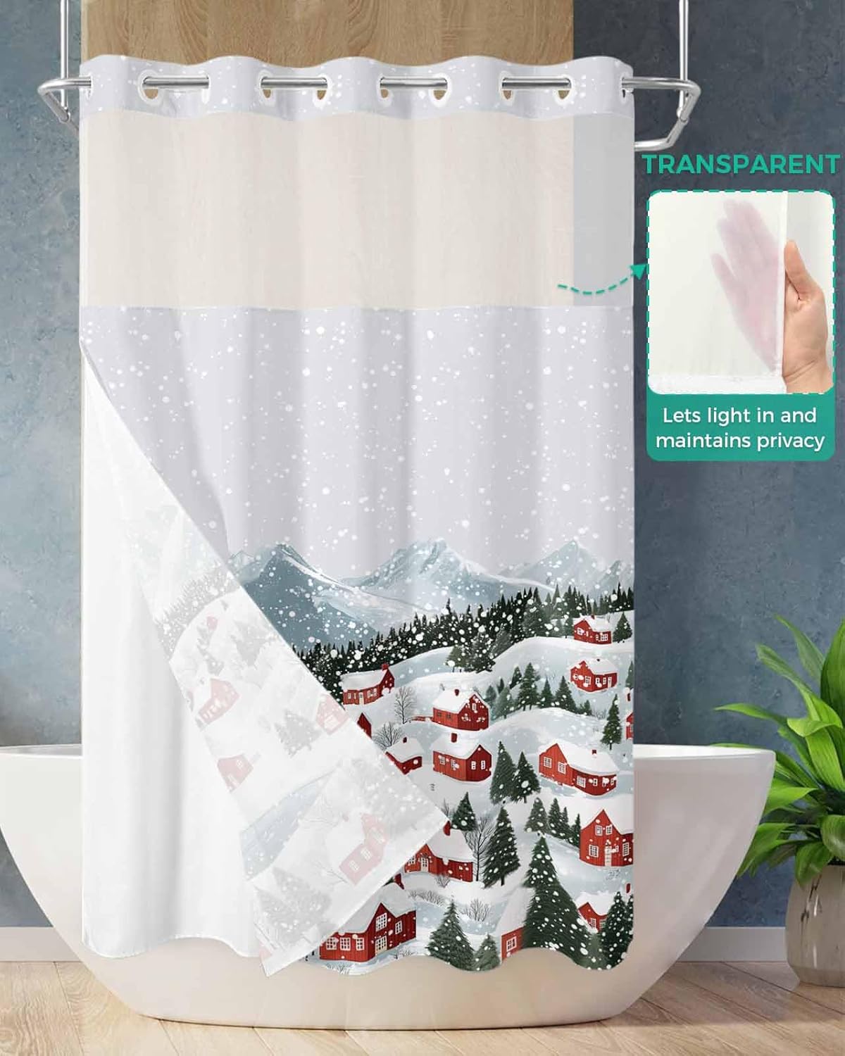 Stunning No Hook Shower Curtain Set