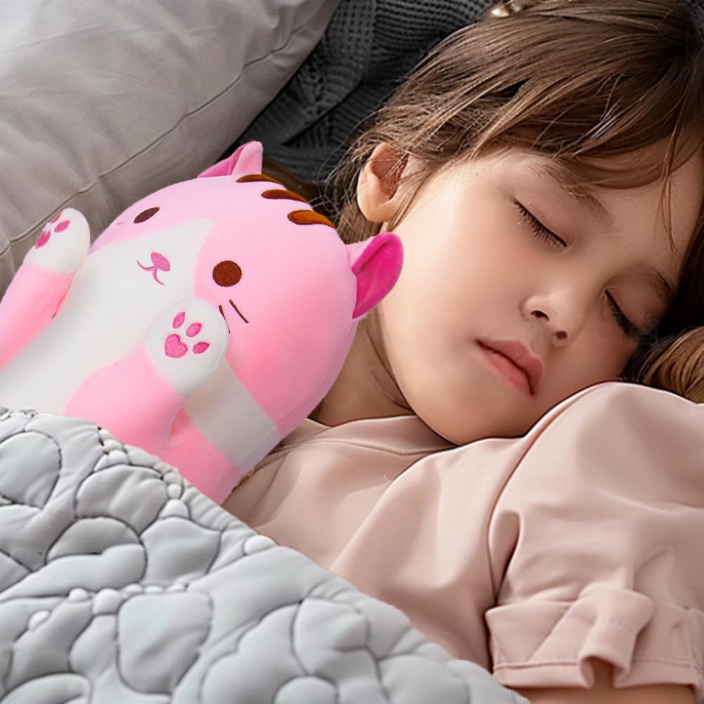A Squishy Pink Cat Plush Pillow