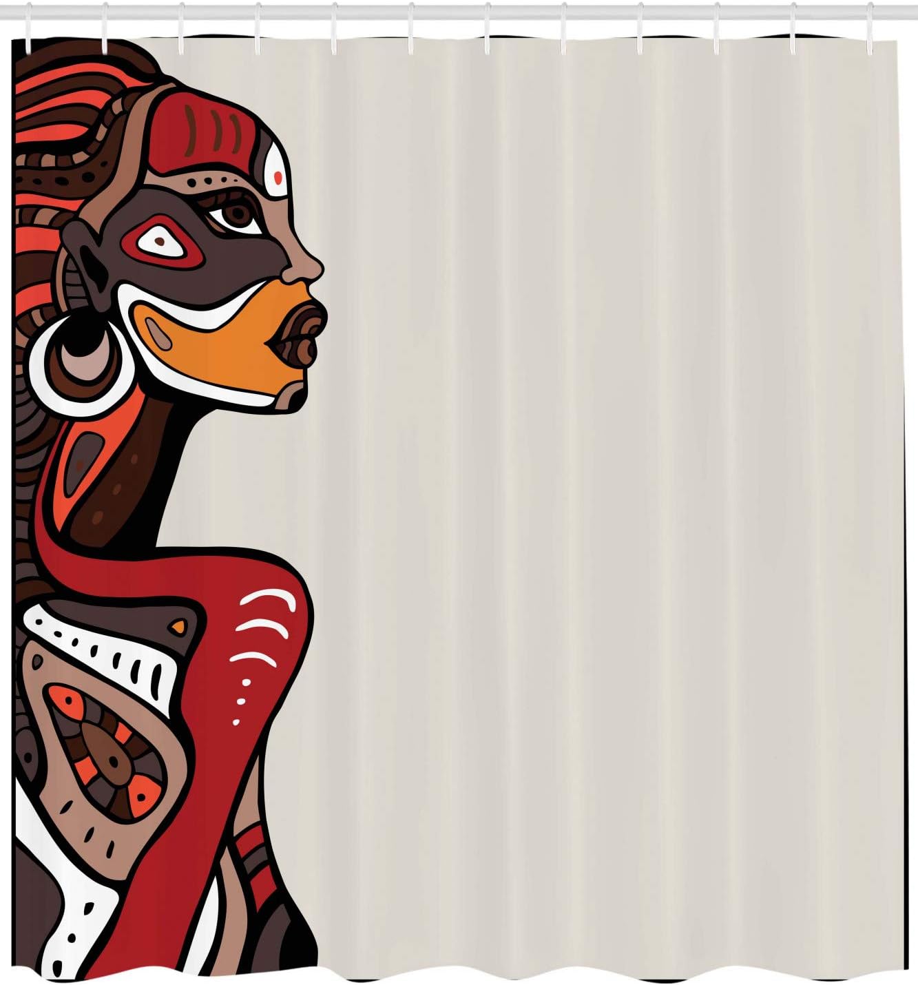 Ambesonne African Pattern Shower Curtain Set with Hooks