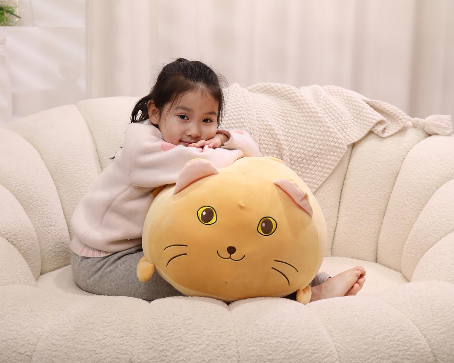 Adorable Cat Plush Pillow for Kids Adults