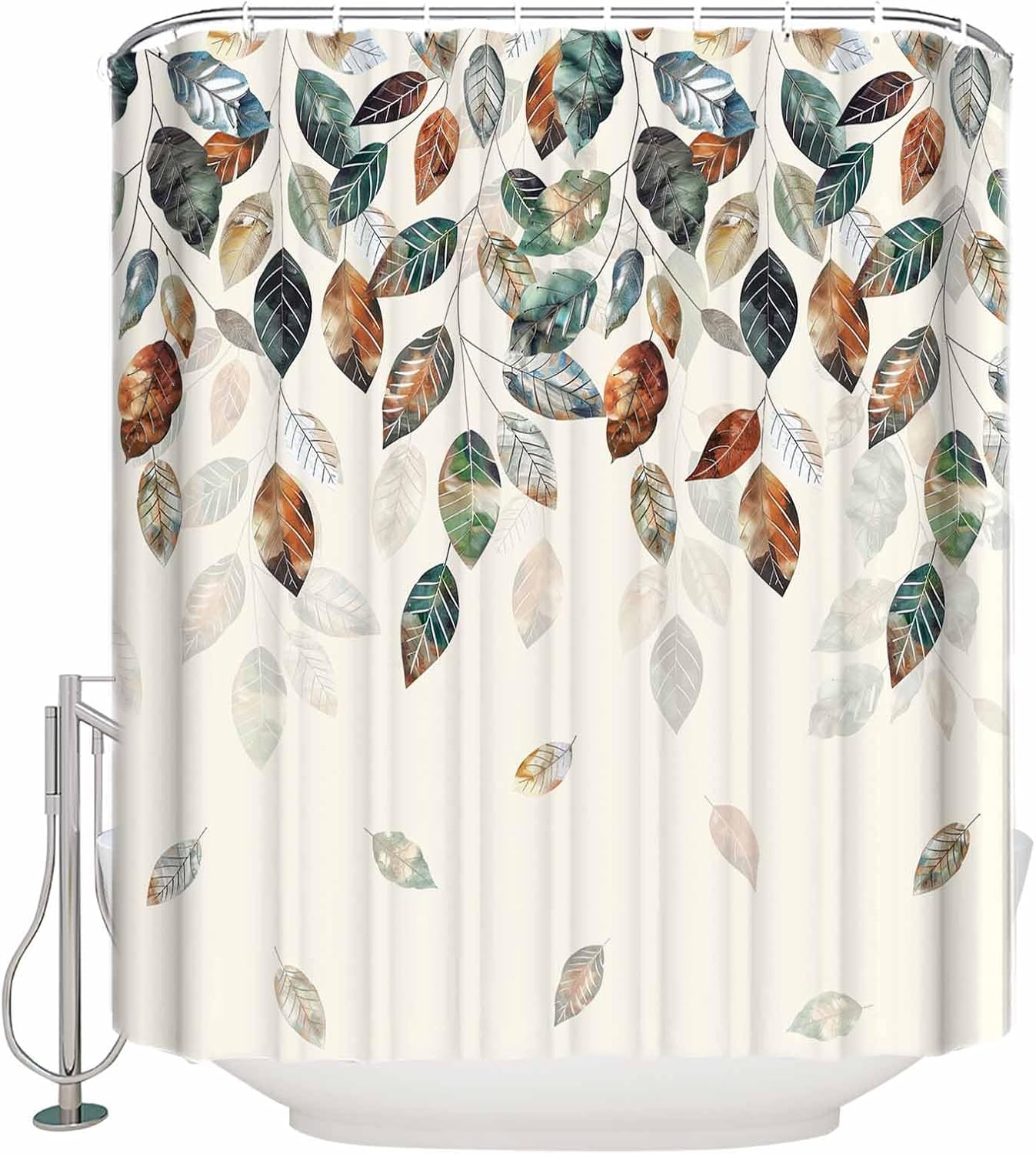 Picpeak Autumn Leaf Shower Curtain Set - Waterproof Durable