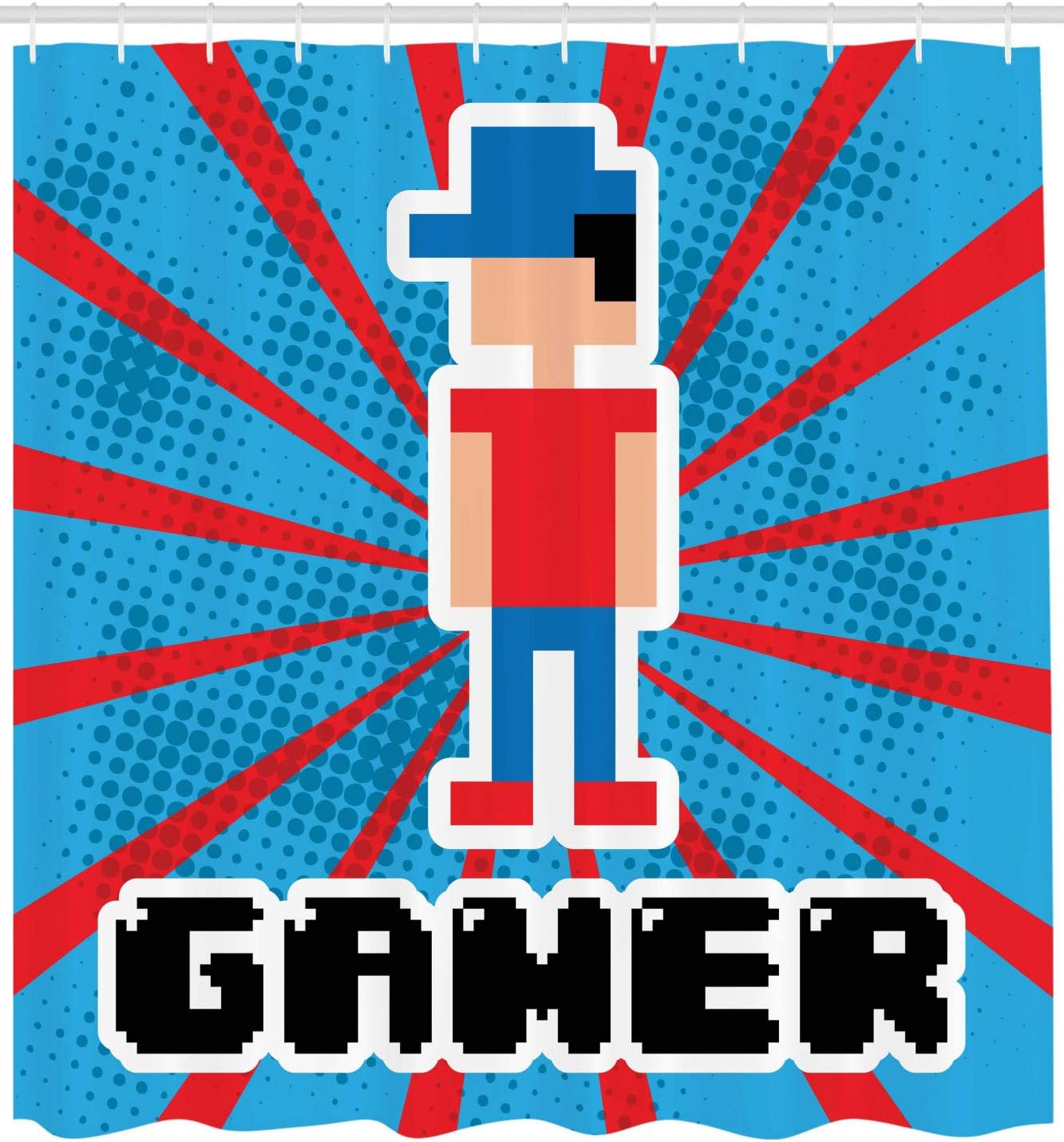 Ambesonne Video Game Shower Curtain Set