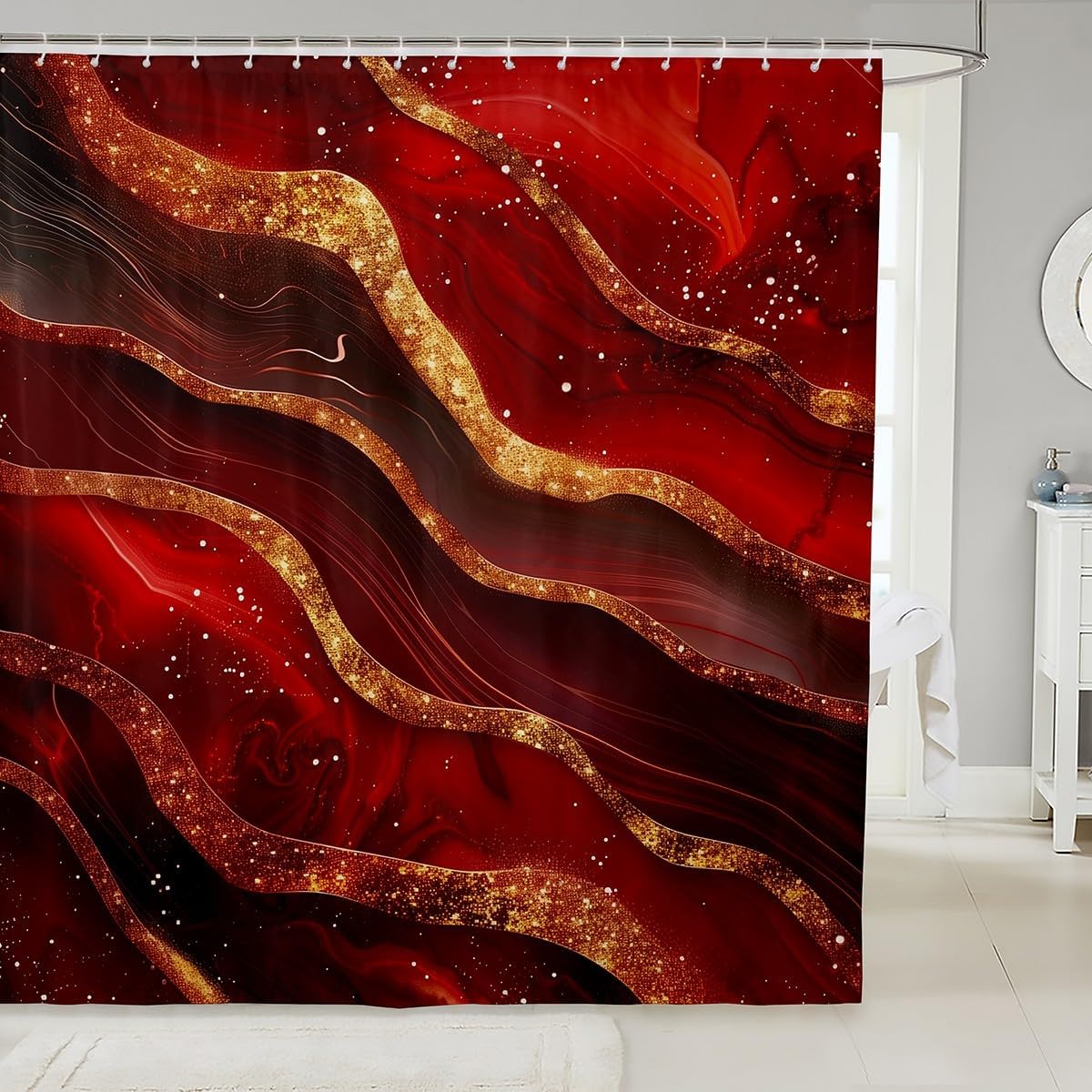 Marble Print Shower Curtain waterproof Stylish and Durable