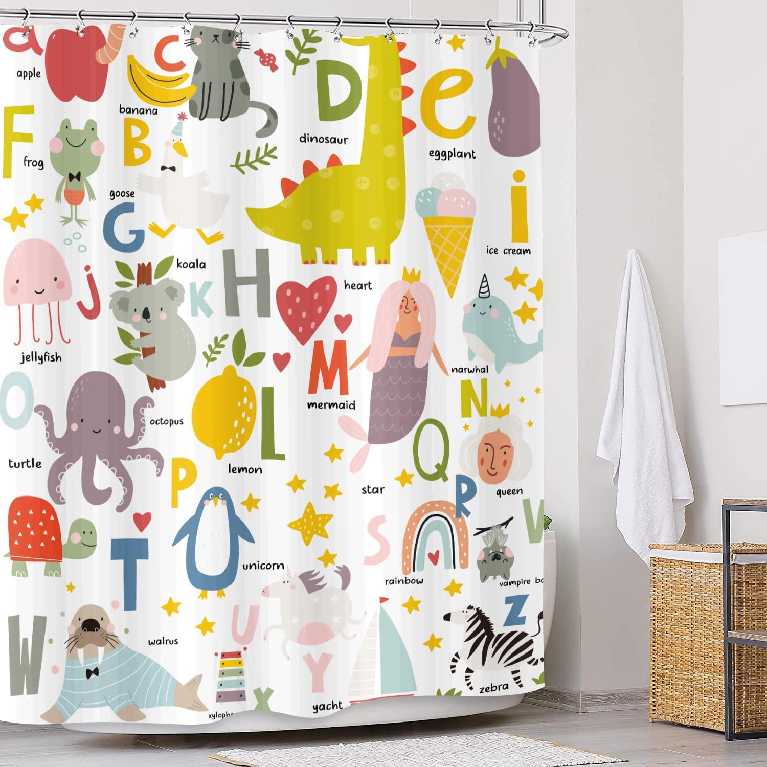 ABC Learning Shower Curtain for Kids