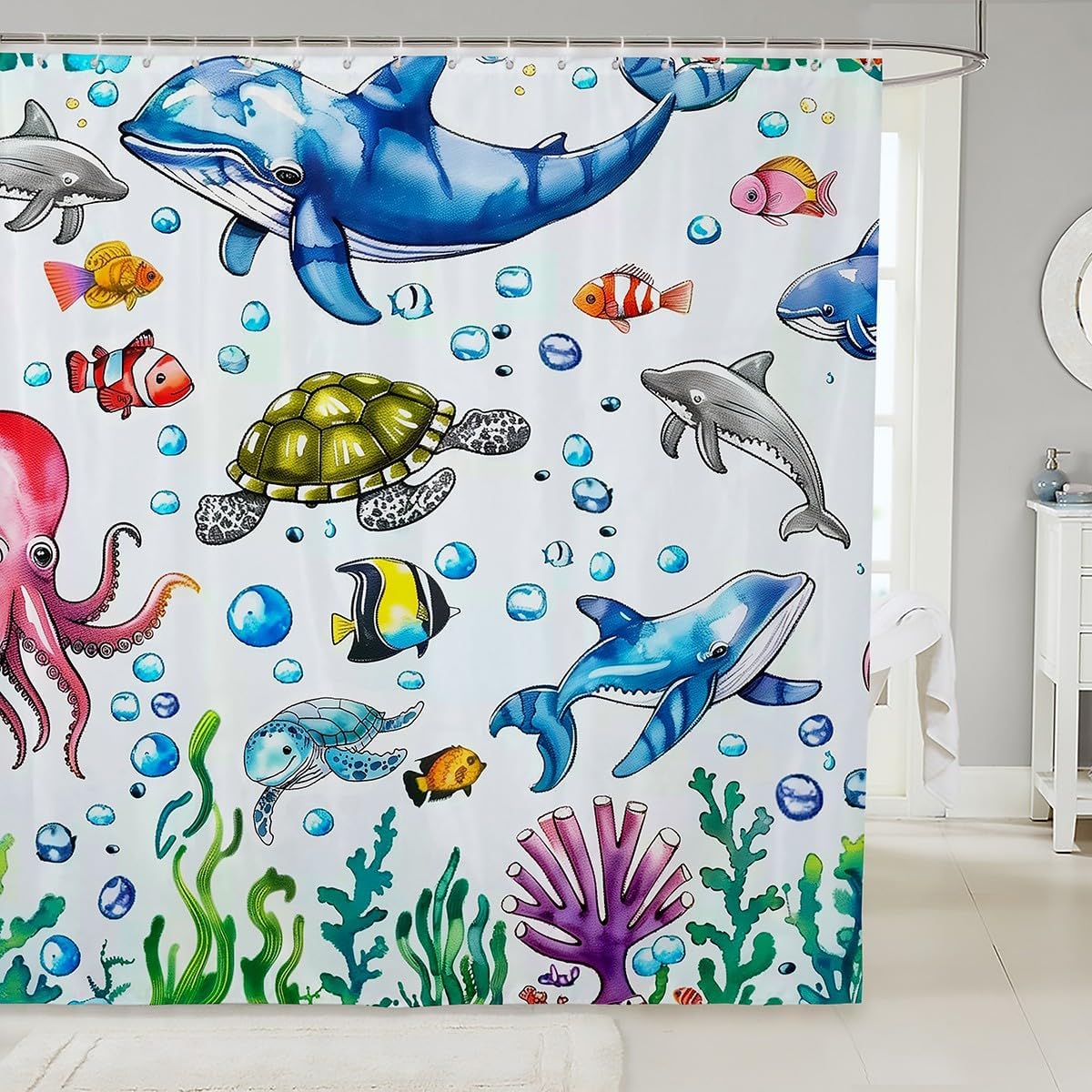 Cozy Seashell Ocean Bath Curtain
