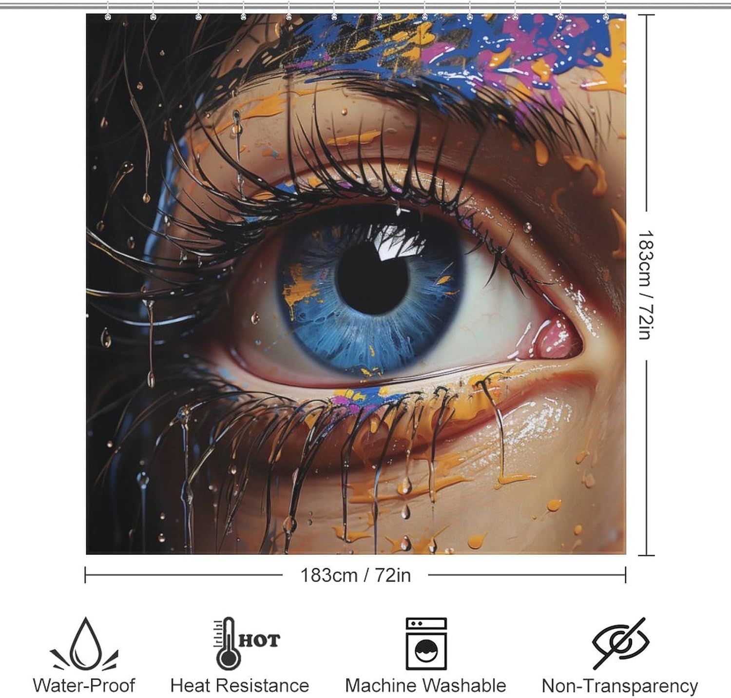 Stylish Blue Eye Shower Curtain