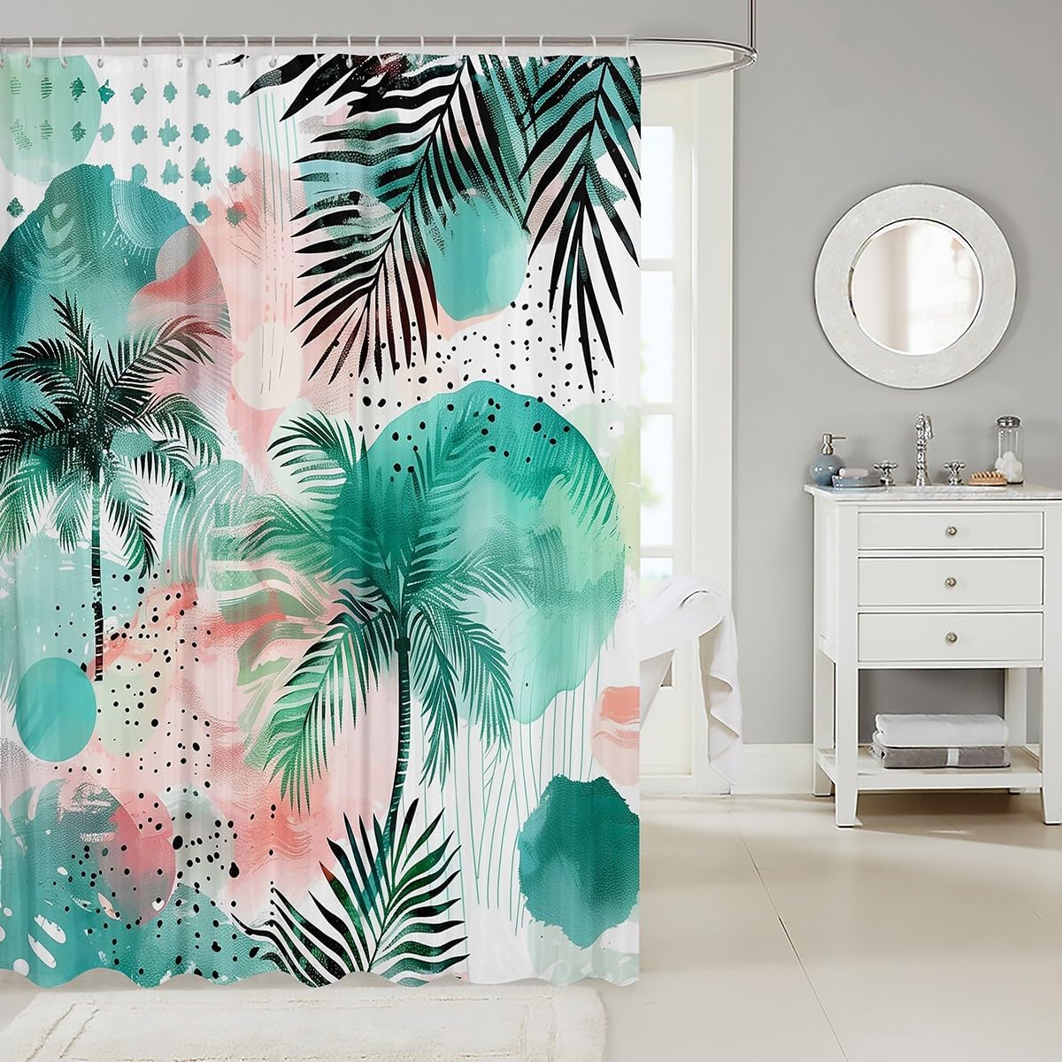 72 x 72 Tropical Leaves shower curtain