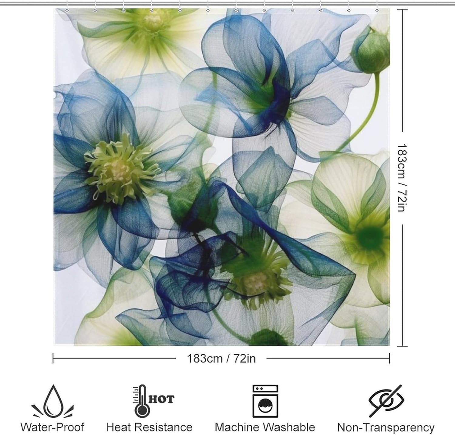 Abstract Blue Green Floral - Modern Minimalist