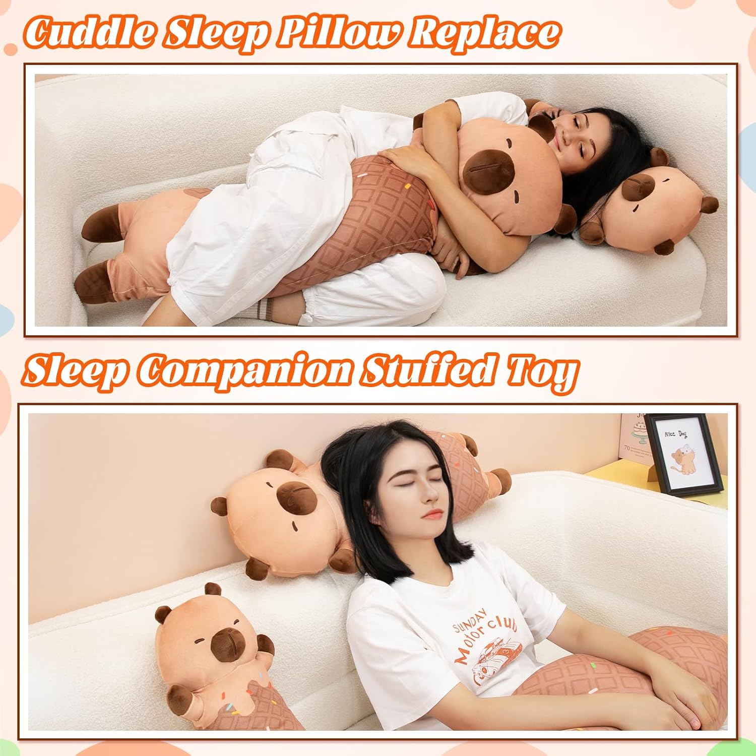 Adorable Fluffy Plush Pillow - Capybara Design