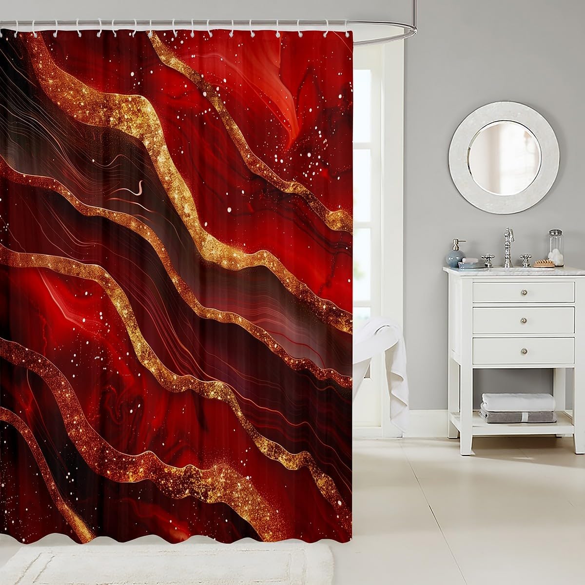 Marble Print Shower Curtain waterproof Stylish and Durable