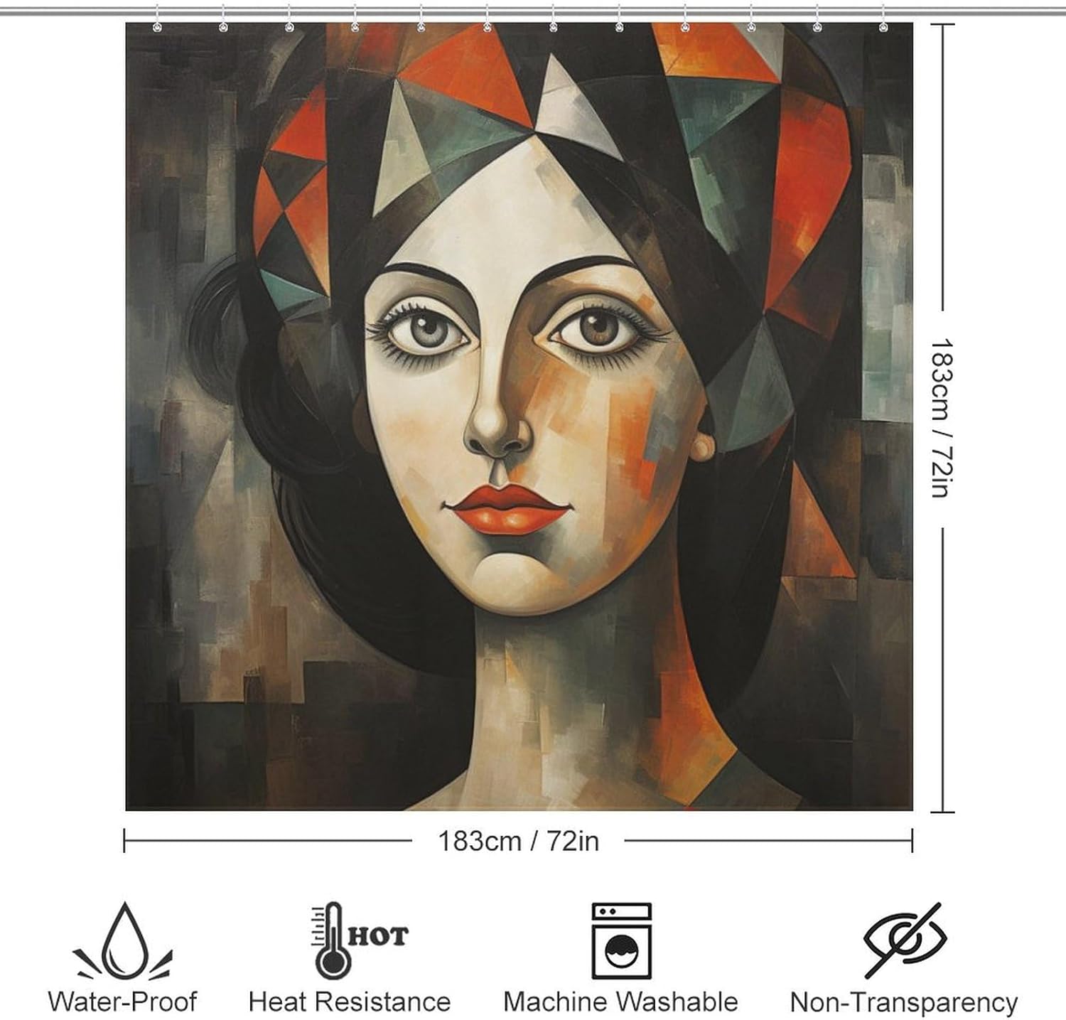 DAOWANGZUO Abstract Girl Shower Curtain Set