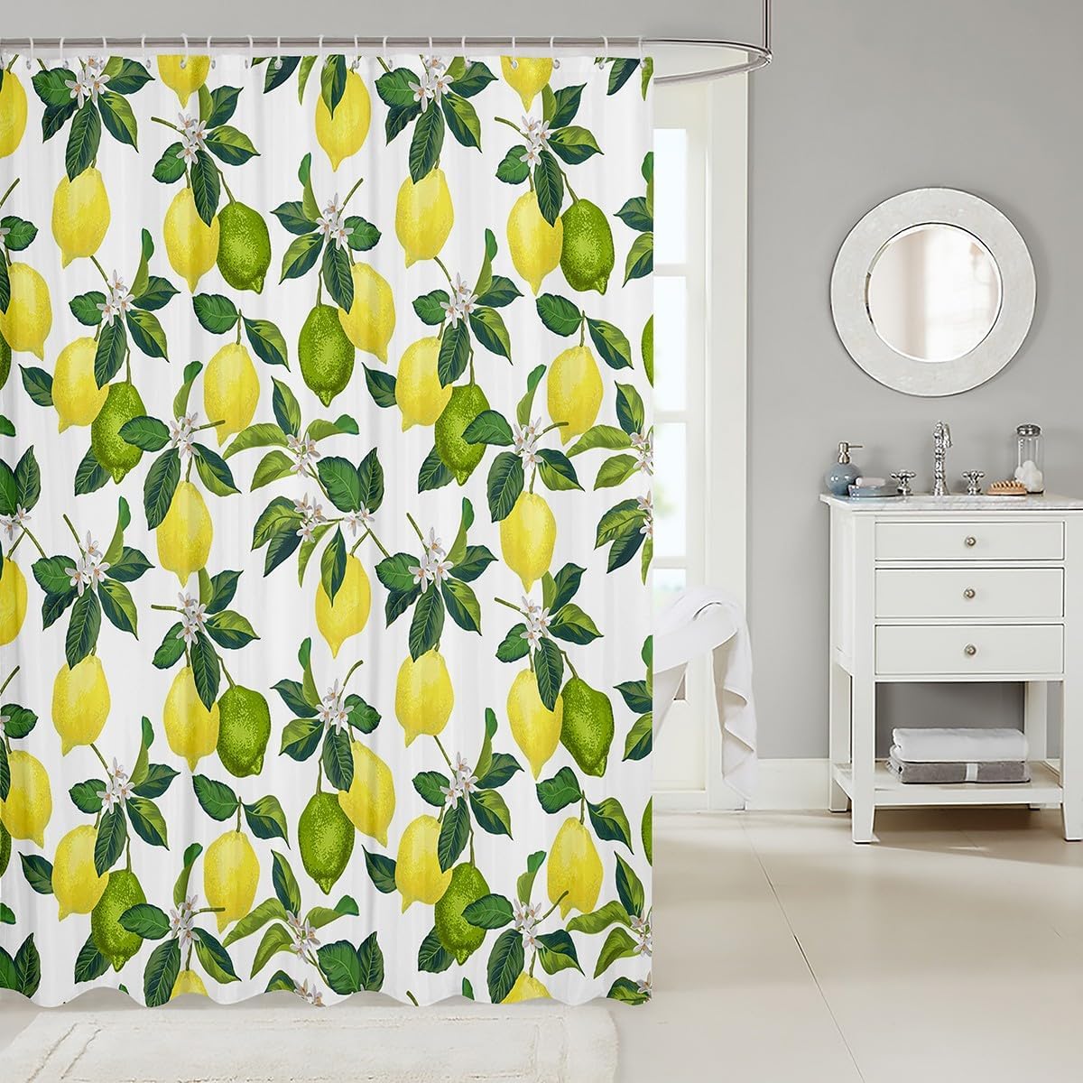Bright and Cheery Lemon Tree Bath Curtain for Kids