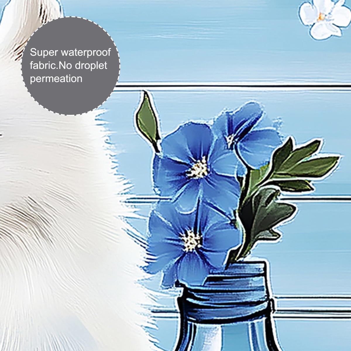 ALEXEX 4-Panel Blue Petunia Shower Curtain Set