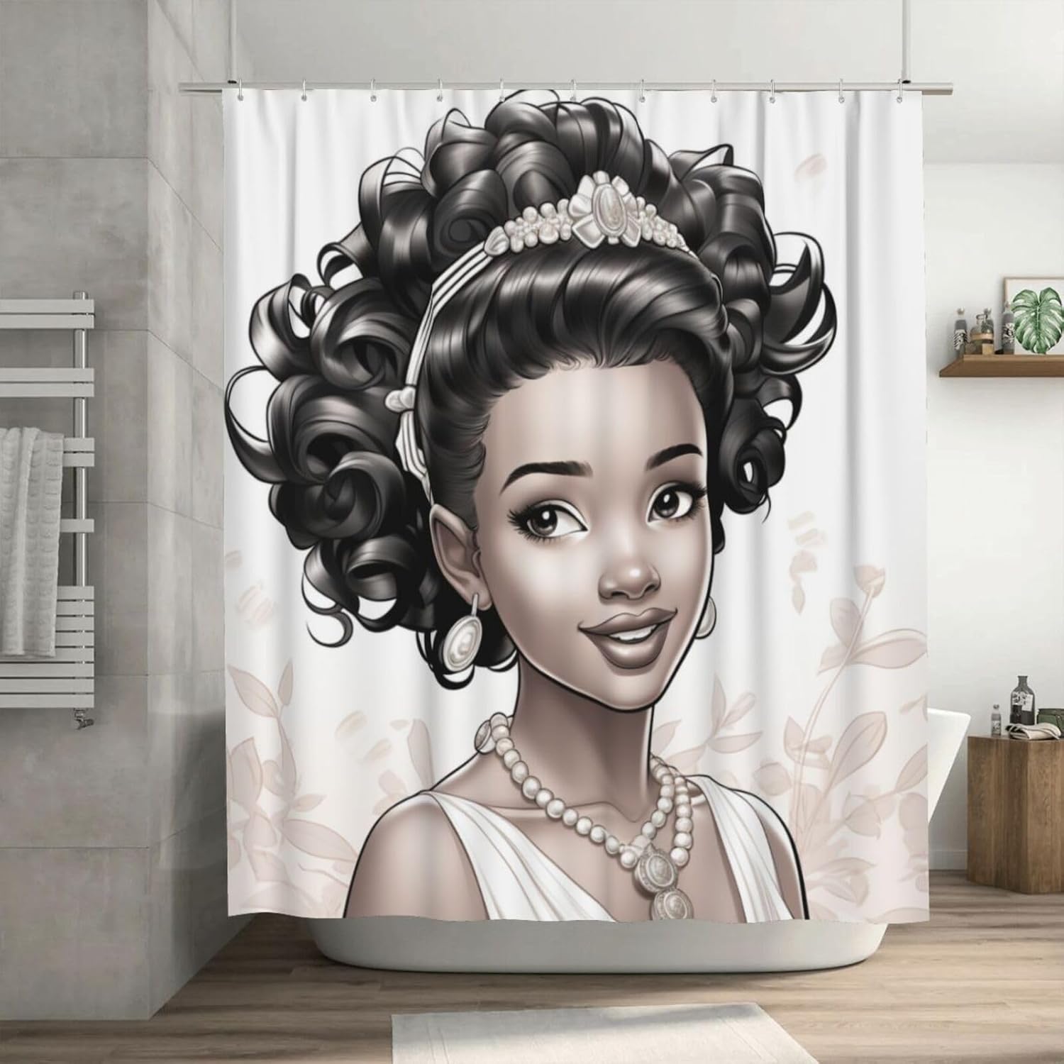 Limited-Time Bundle African American Princess Boho Shower Curtain for Bathroom