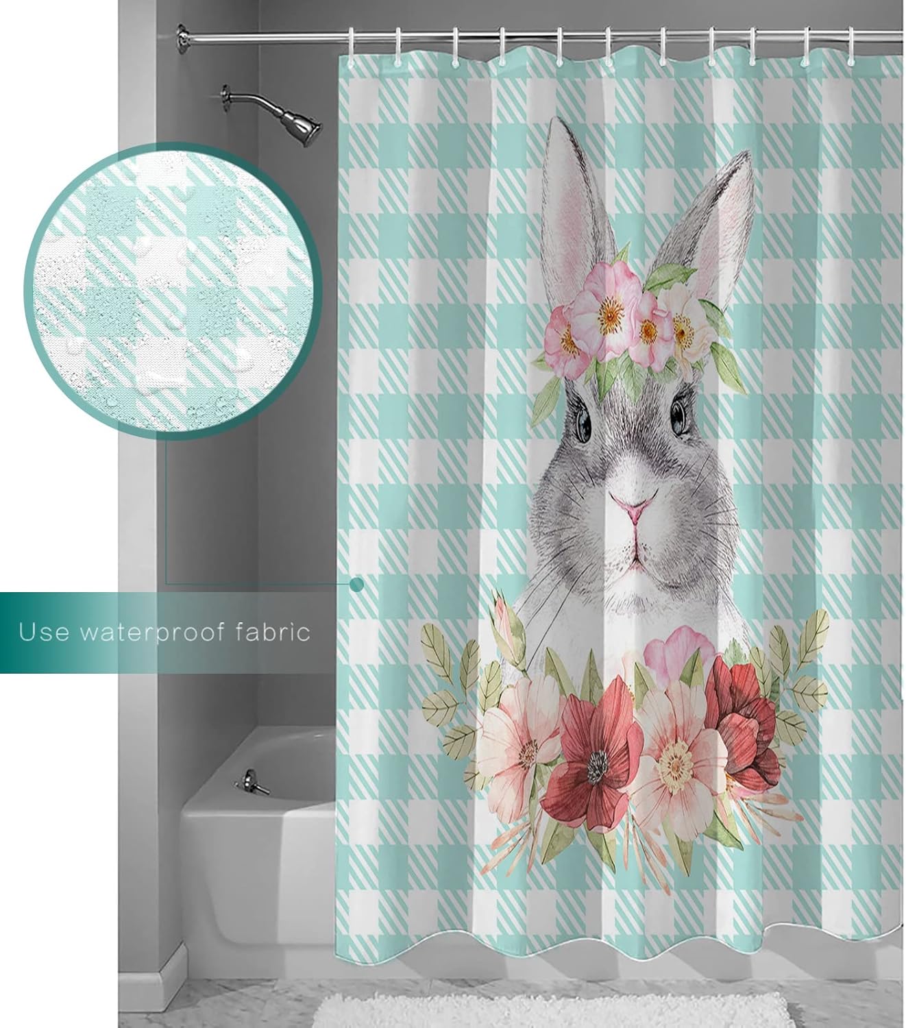 Waterproof Shower Curtain Set