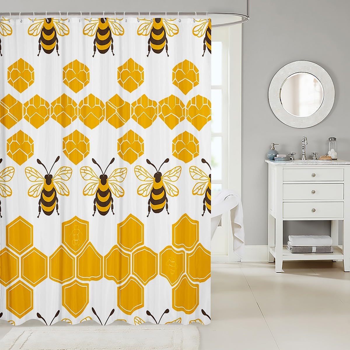 Feelyou Honeycomb shower curtain - Unique bath design