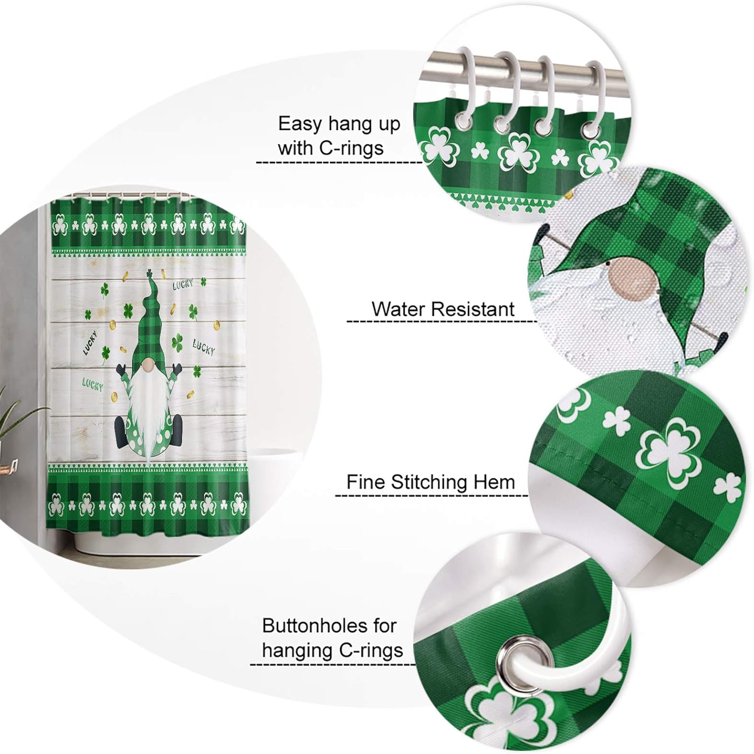 St Patricks Day Bohemian Shower Curtain