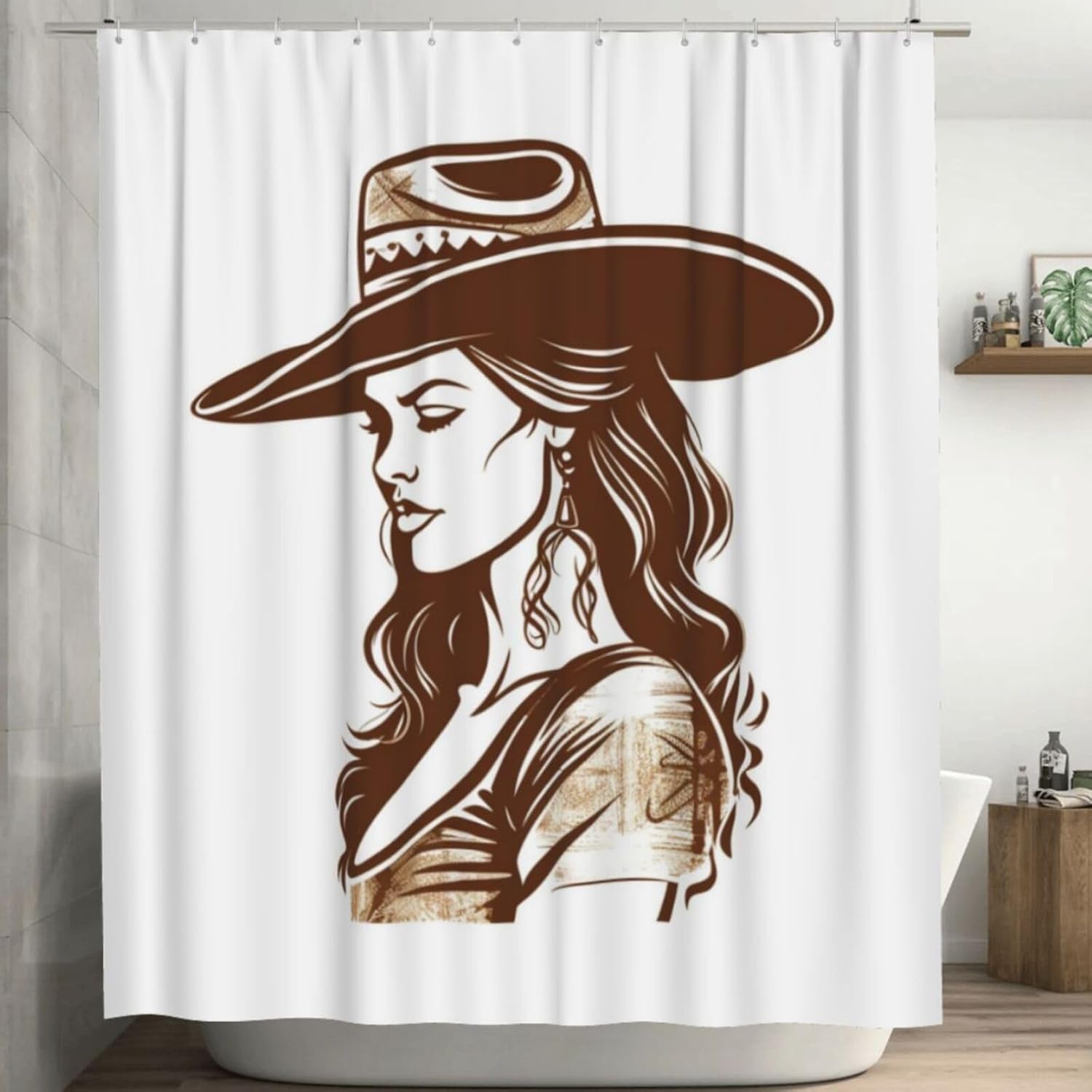 Cowboy Girl Shower Curtain Set