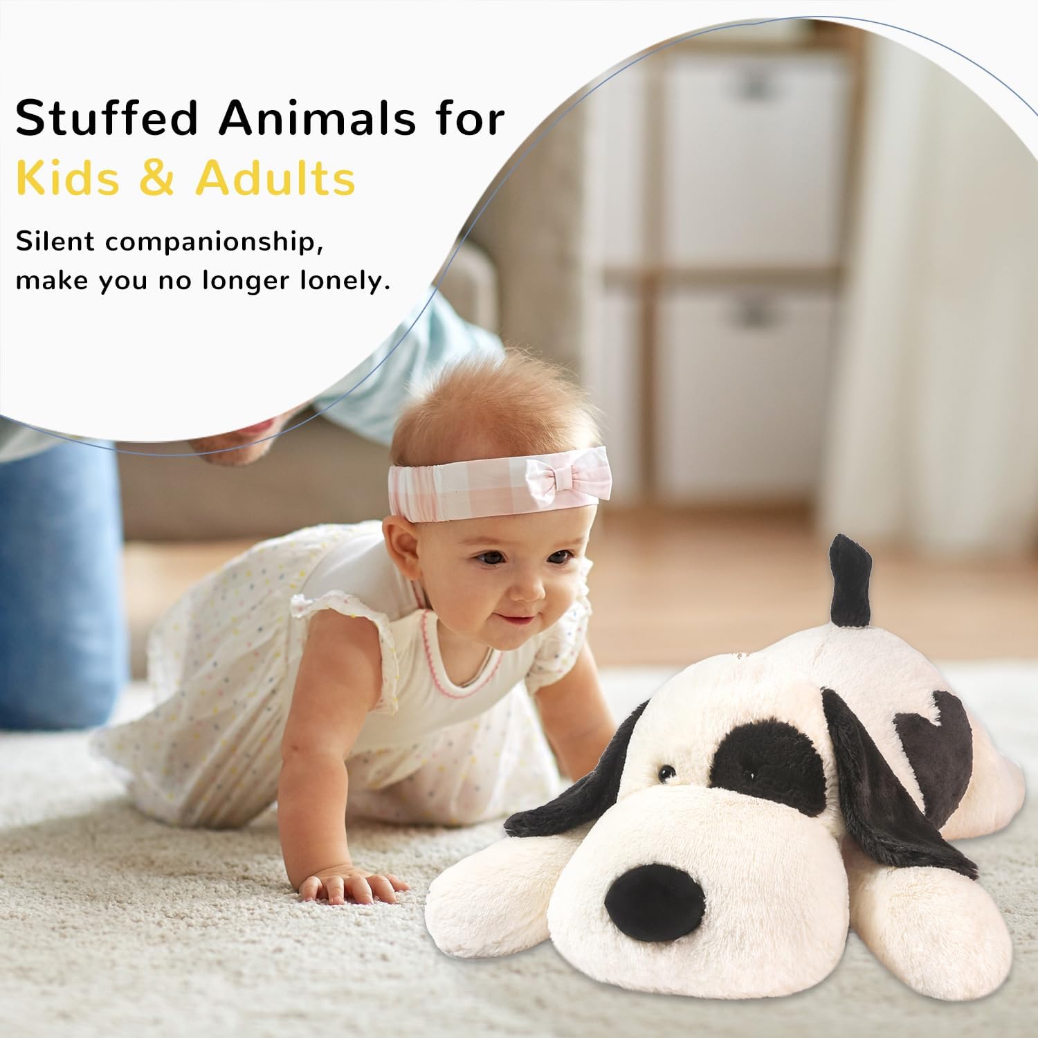 16 Weighted Dog Plush Pillow for Ko kids Adults Soft Huggable weighted