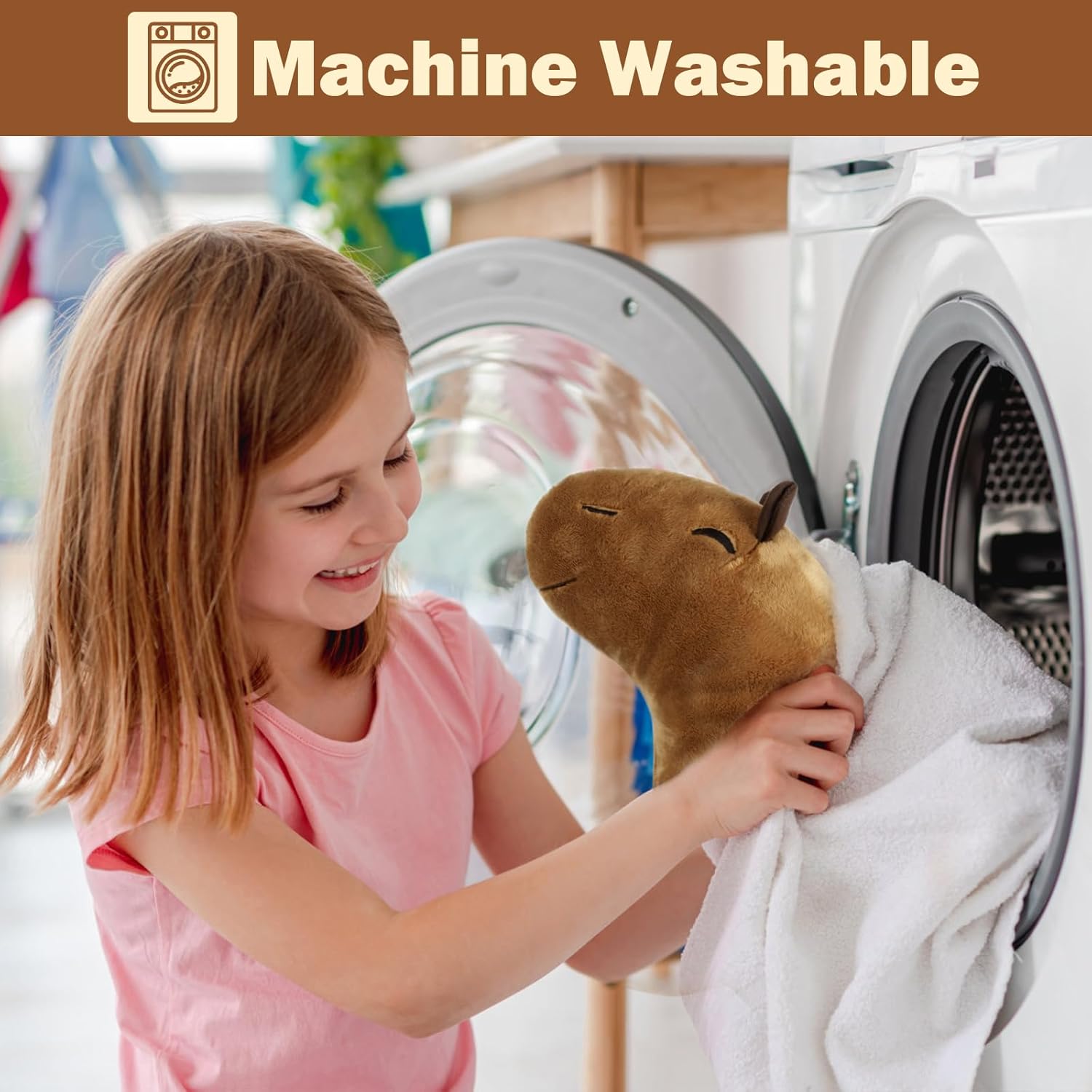 Capybara Plush Pillow Cute Stuffed Animal for Kids and Pets