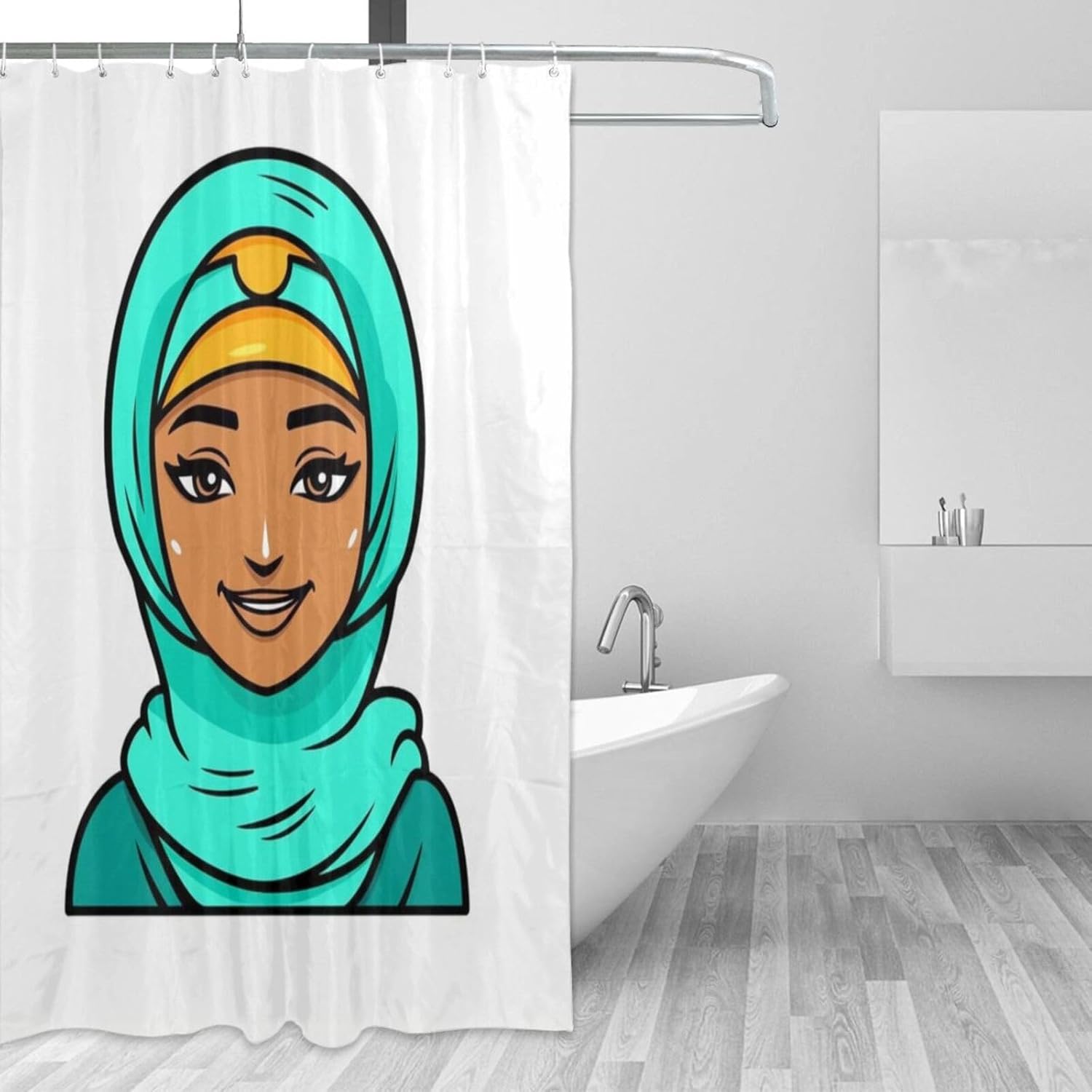 T outsetCharming Boho Shower curtain set for Bathroom with 12 Hooks