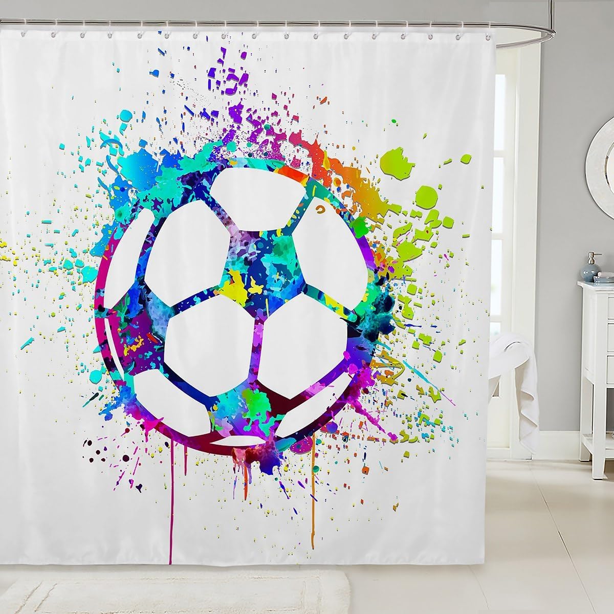 Soccer shower curtain 72x72 Inch