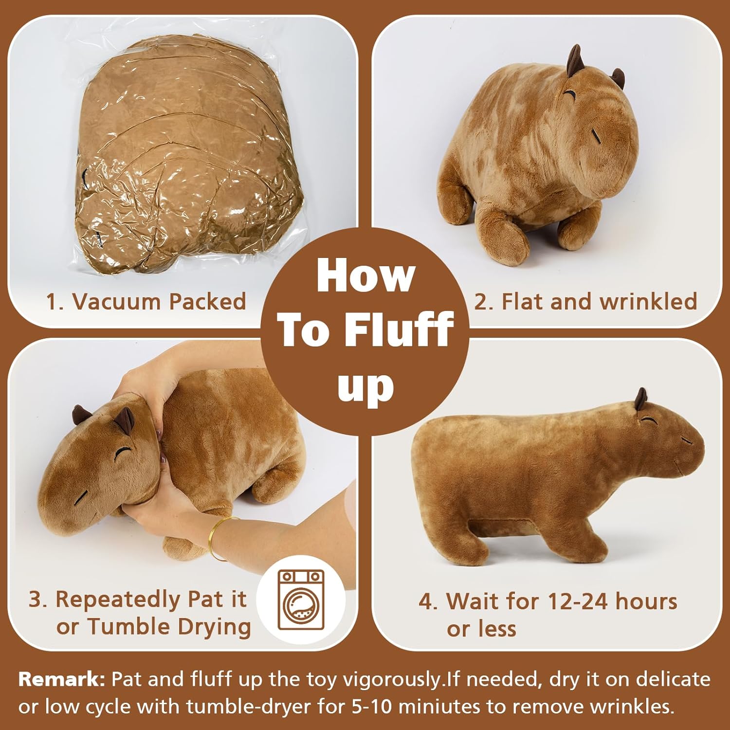 Capybara Plush Pillow Cute Stuffed Animal for Kids and Pets