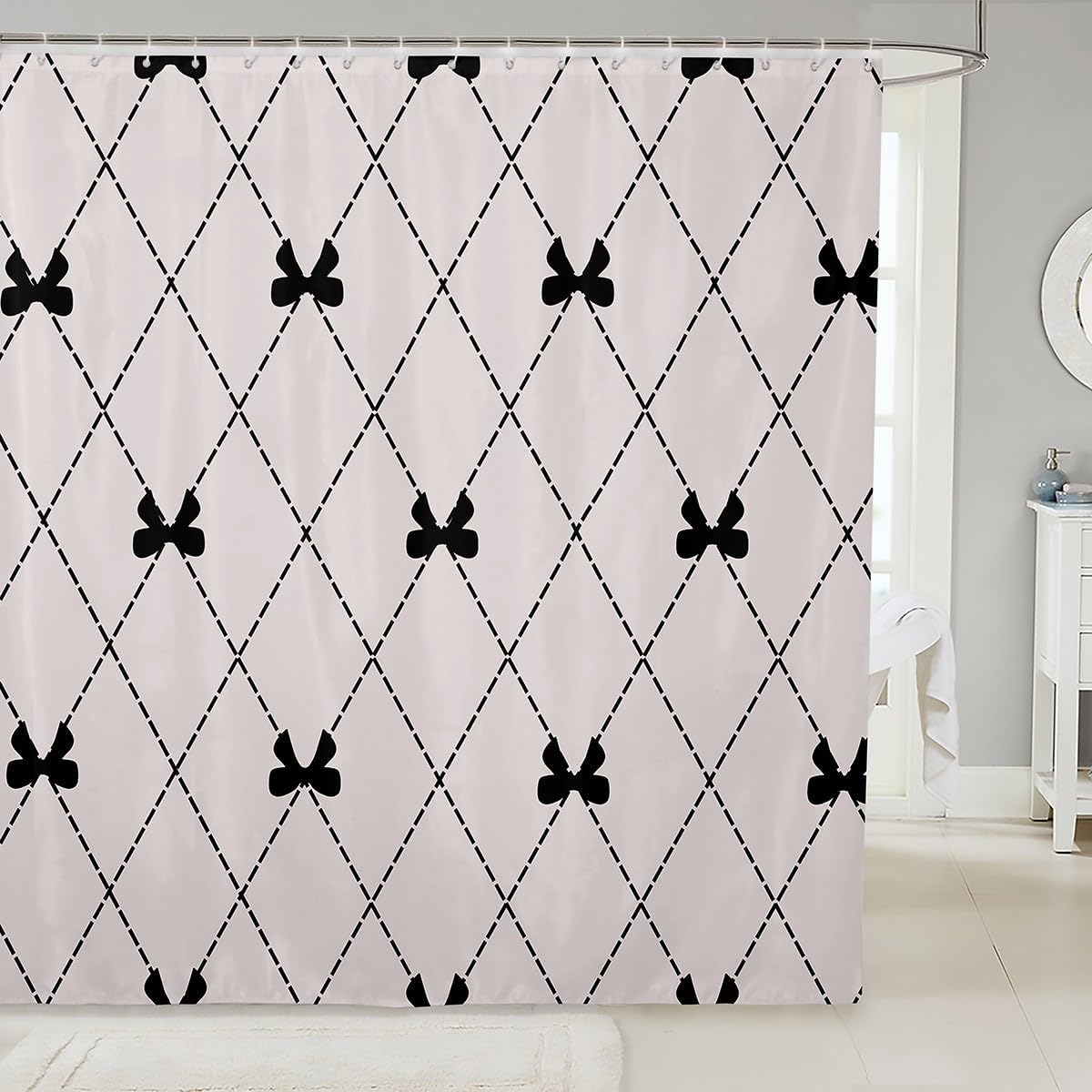 Fun Bowknot Shower Curtain 72x72 - White