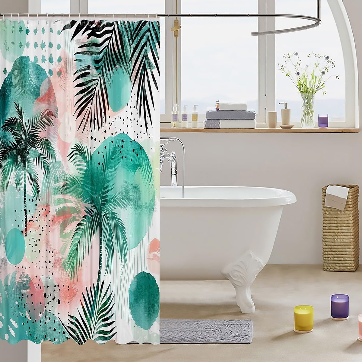 72 x 72 Tropical Leaves shower curtain