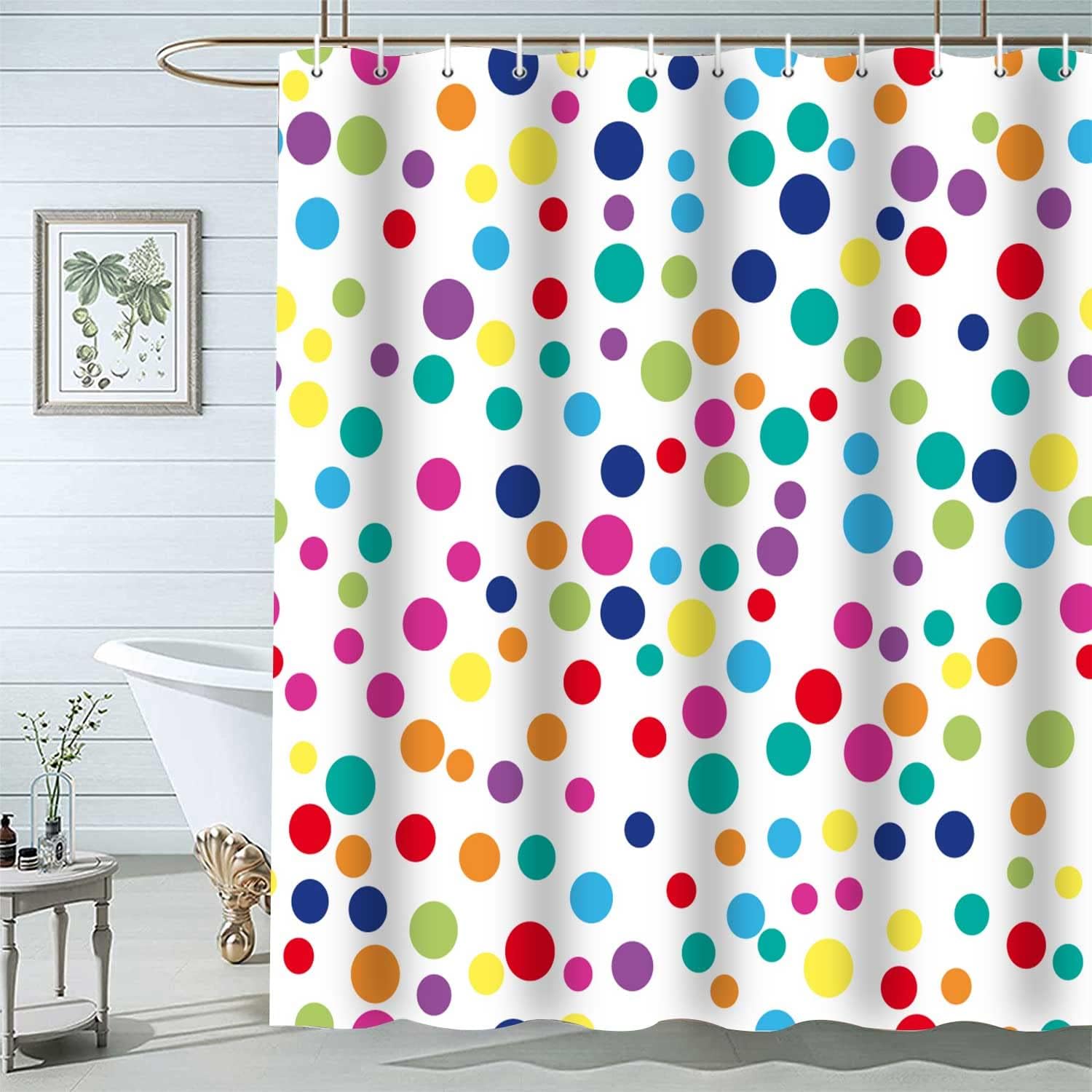 Kids Rainbow Shower Curtain Set with Hooks