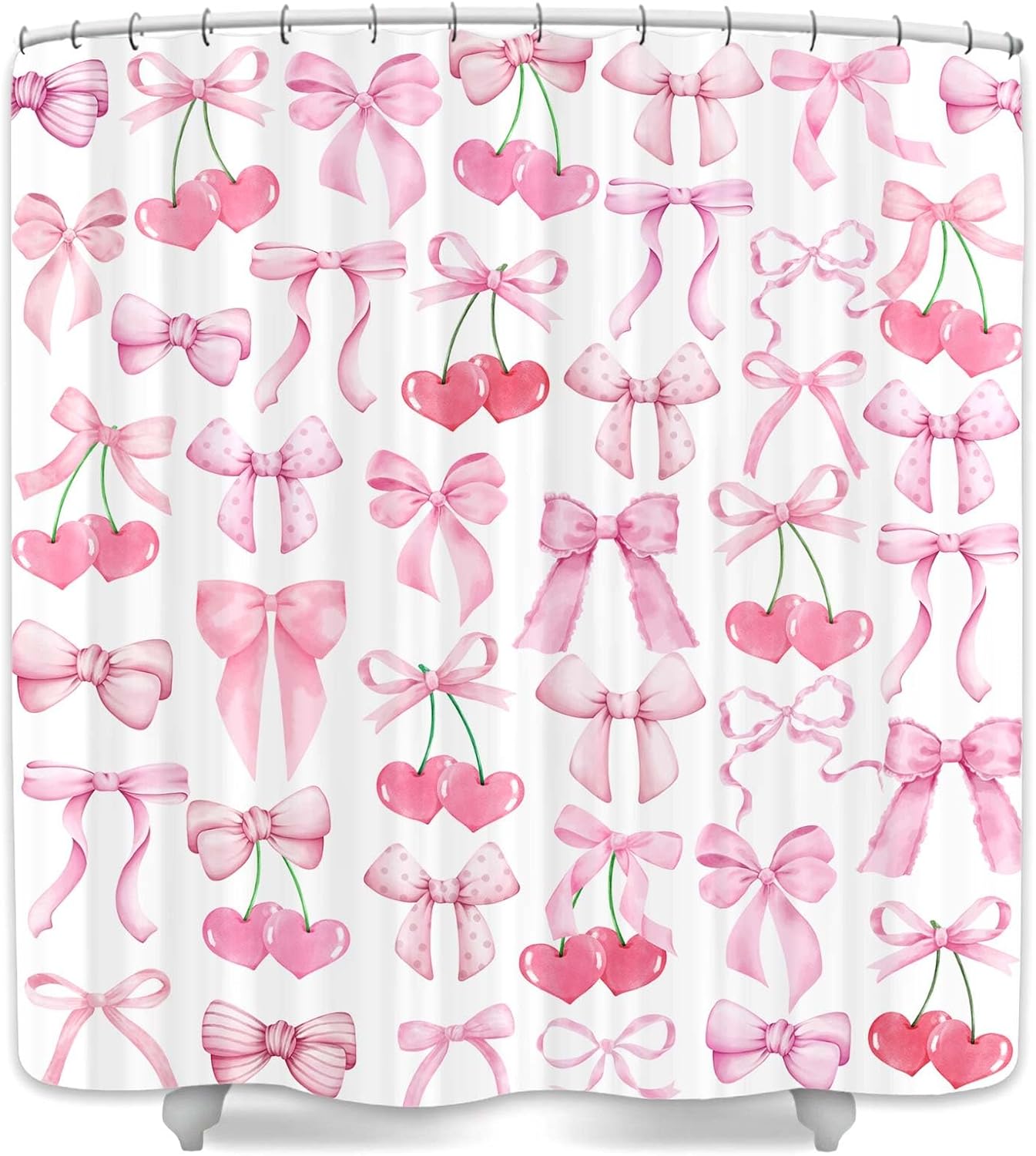 JAWO Cute Pink Bow Shower Curtain