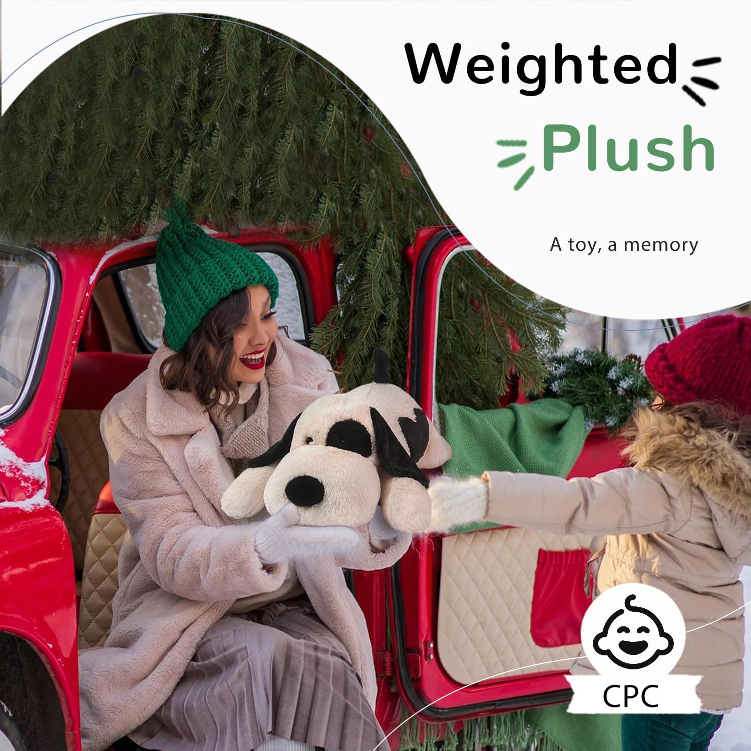 Weighted Plush Dog Pillow Toy