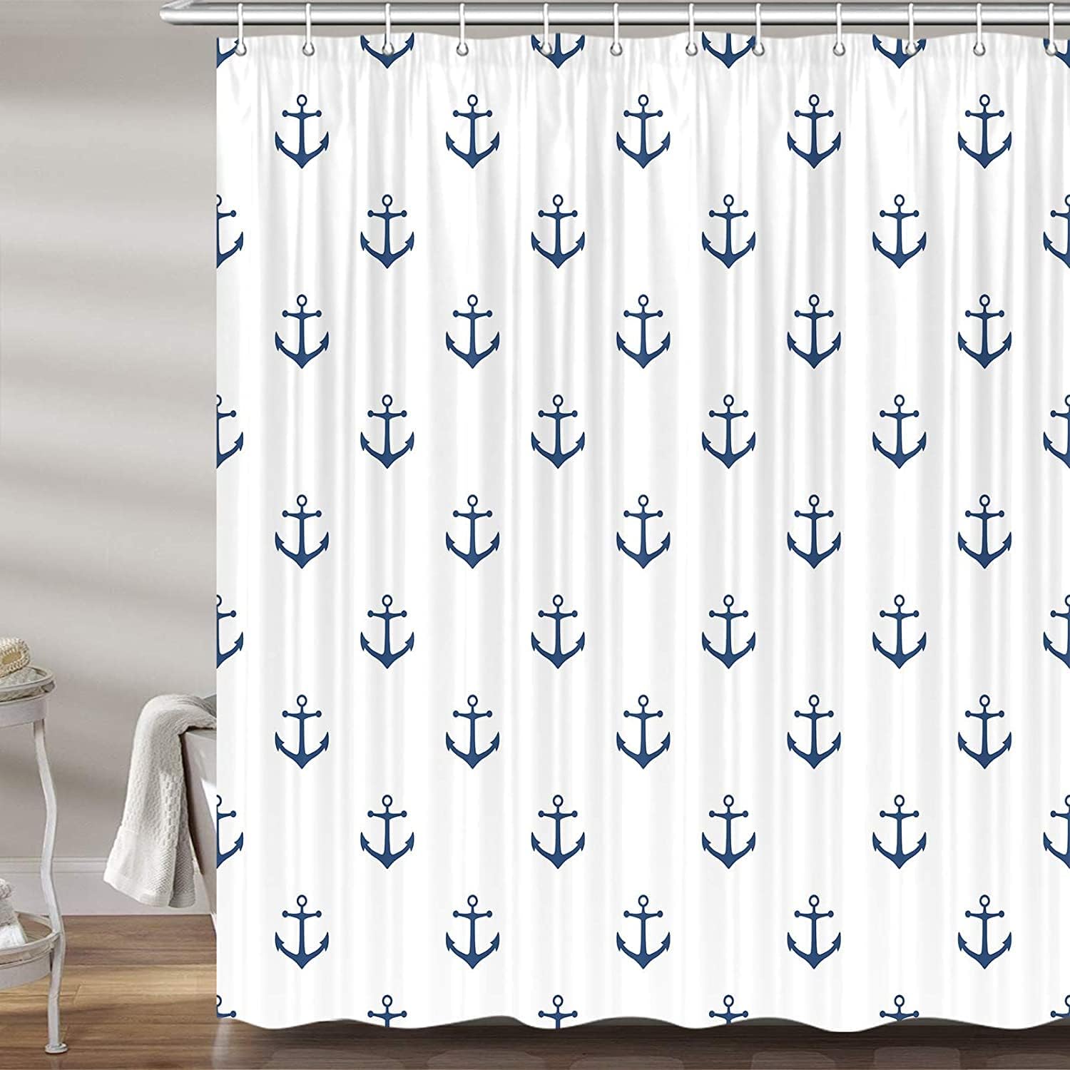 DYNH Nautical Anchor Long Shower Curtain Set