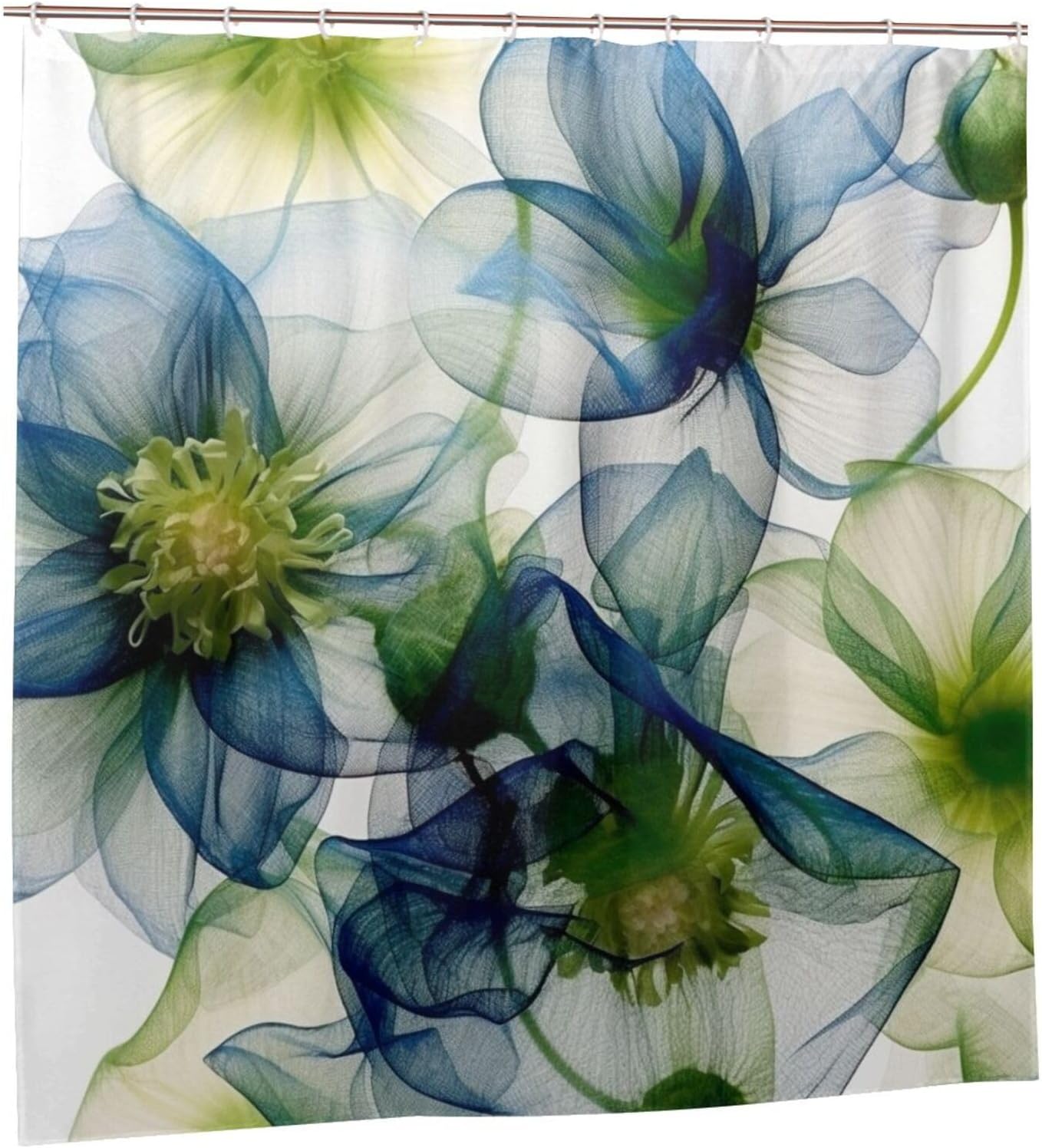 Abstract Blue Green Floral - Modern Minimalist