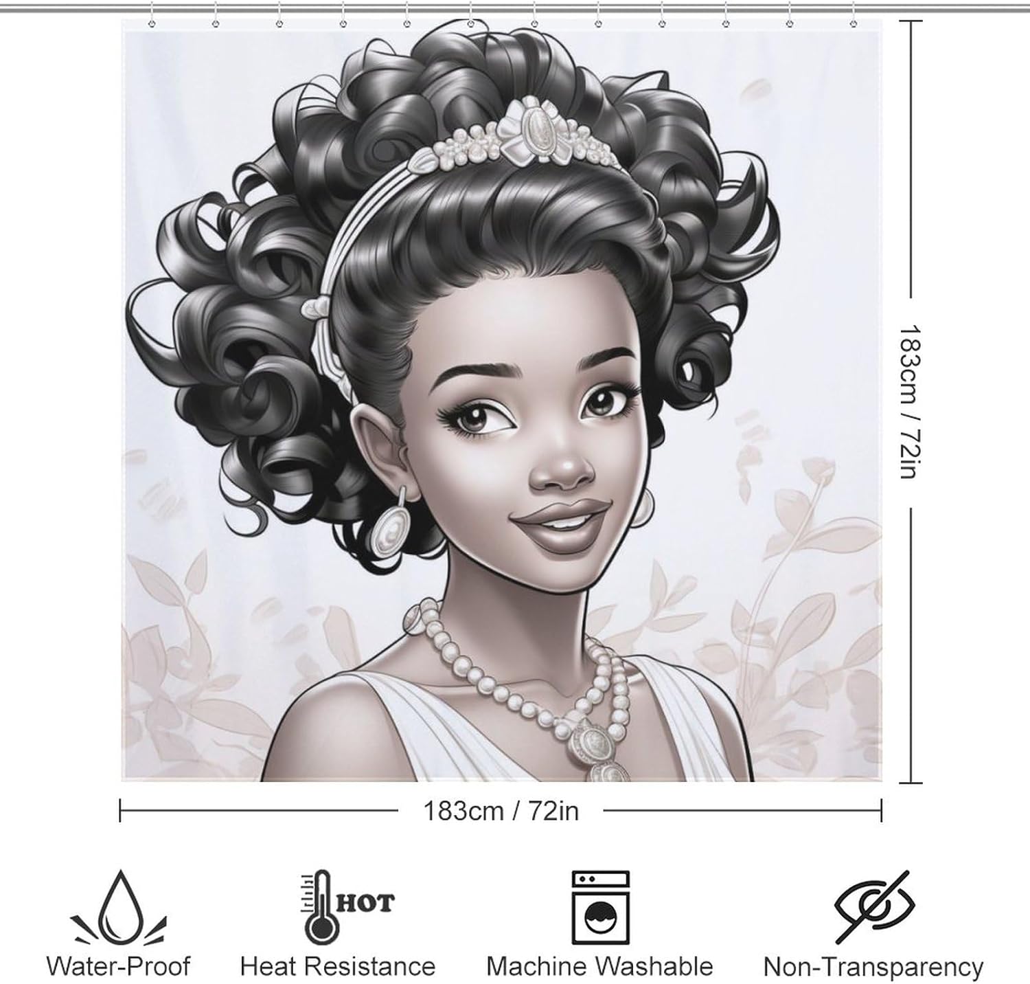 Limited-Time Bundle African American Princess Boho Shower Curtain for Bathroom