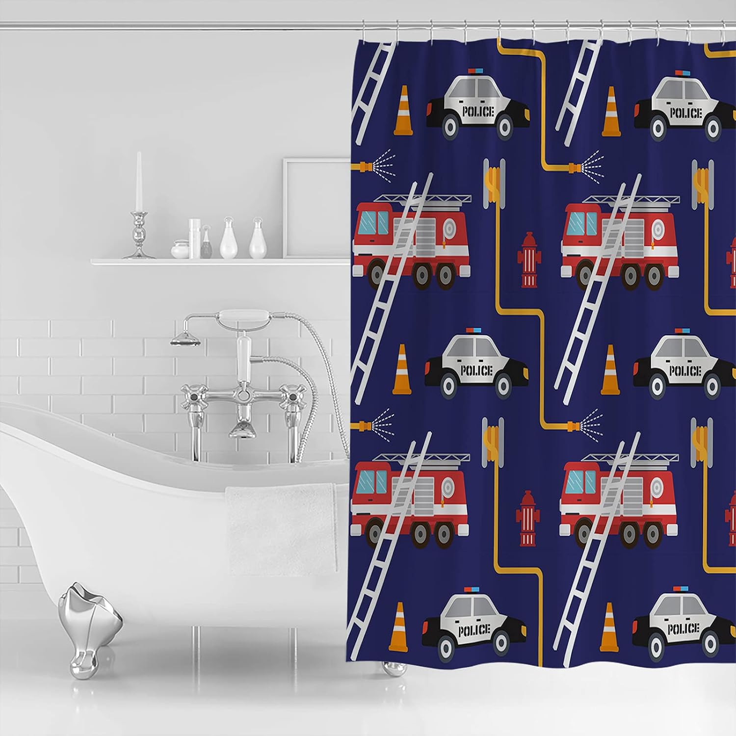 Sunteeny 72 Inch Purple Shower Curtain with Hooks