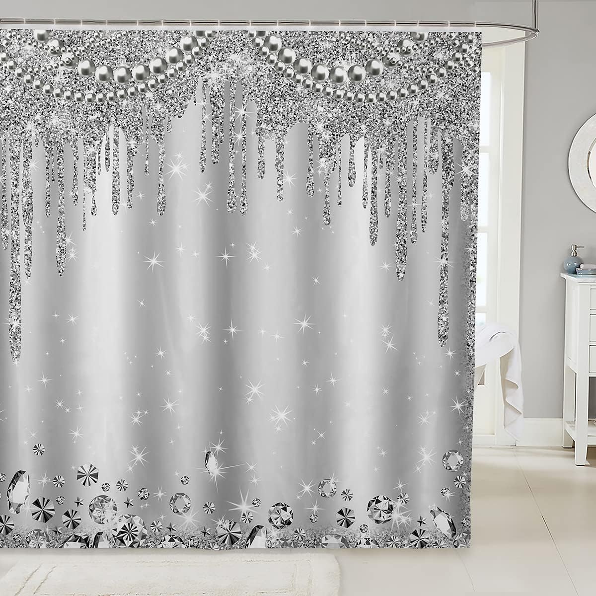 Luxury-Grade Waterproof 12-Hook Shower Curtain Set