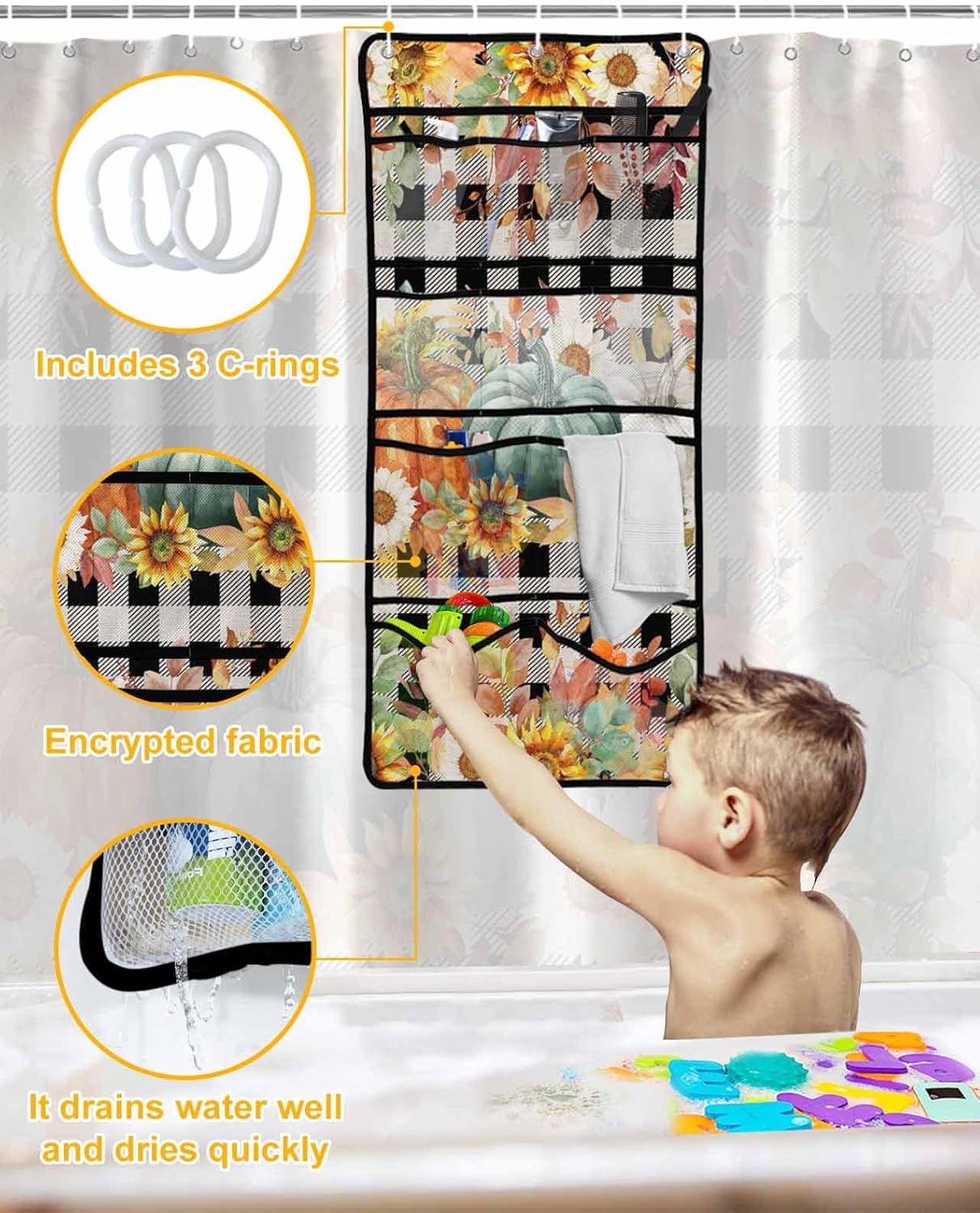 Fashionable Water-resistant Mesh Shower Curtain Set