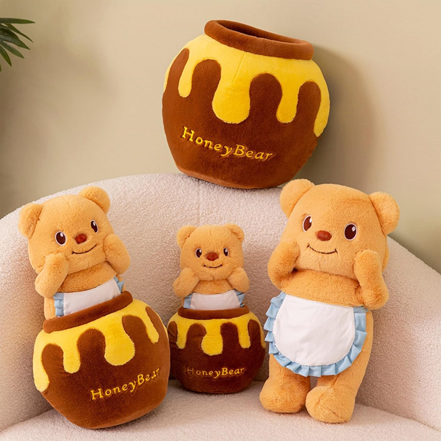 Plush Bear Pillow with Honey Bar Bear Stuffed Animal