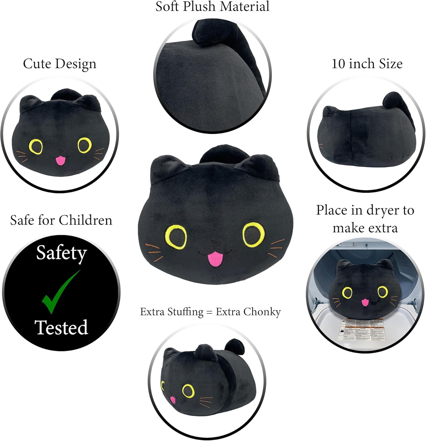 Pineapple Black Cat Plush Toy
