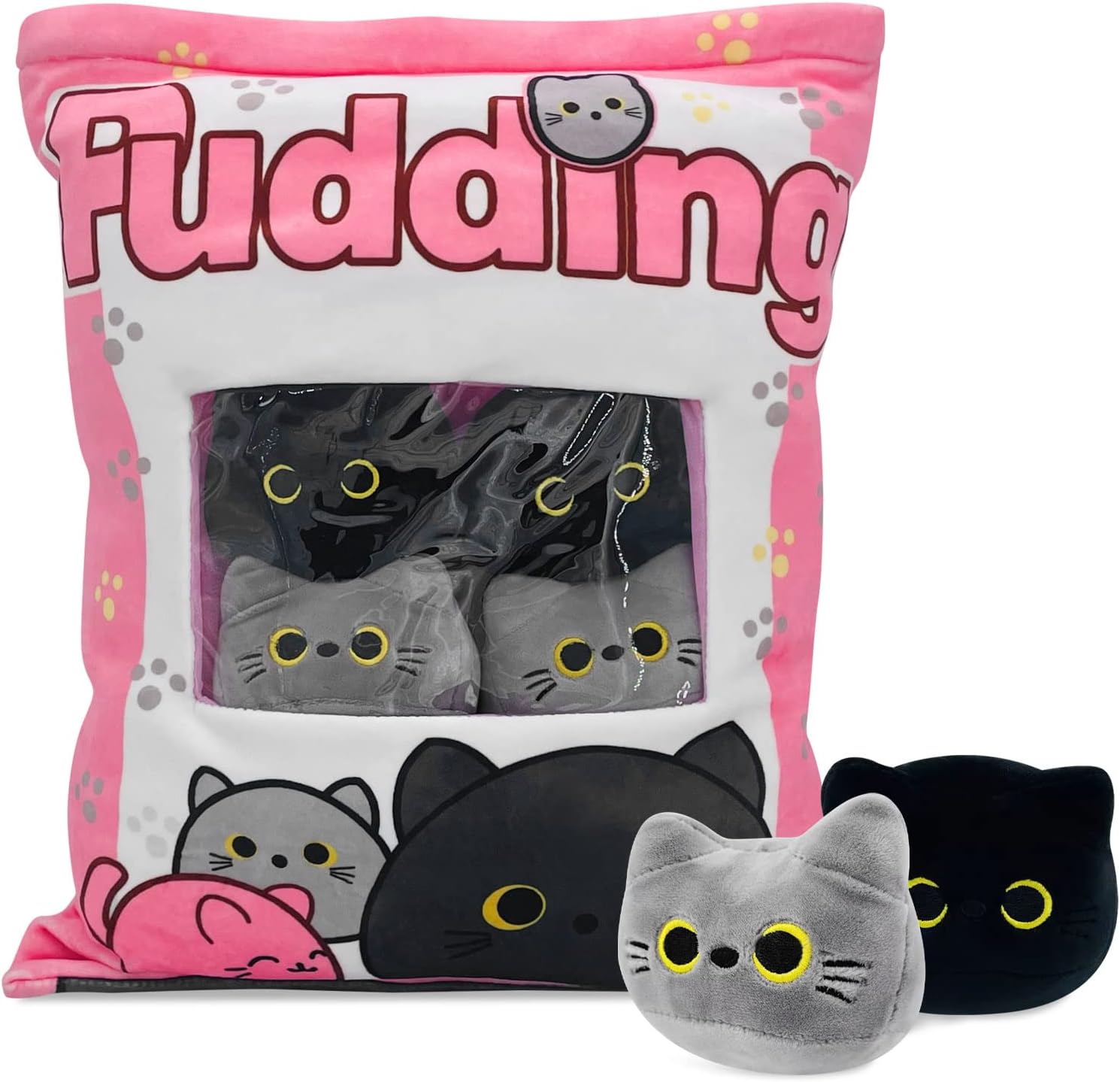 REFAHB Cute Black Cat Plush Pillow Throw Pillow for Kids
