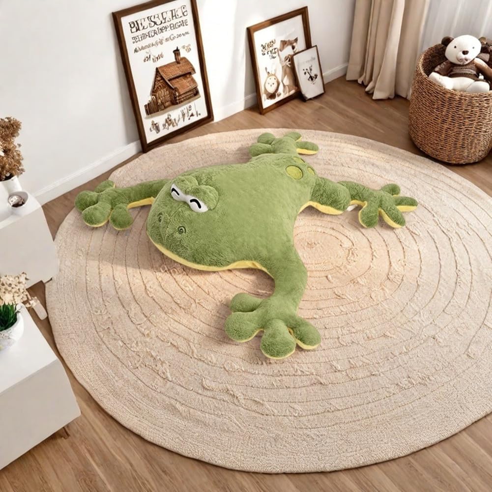 Large Green Giant Plush Frog Hugging Pillow Toy