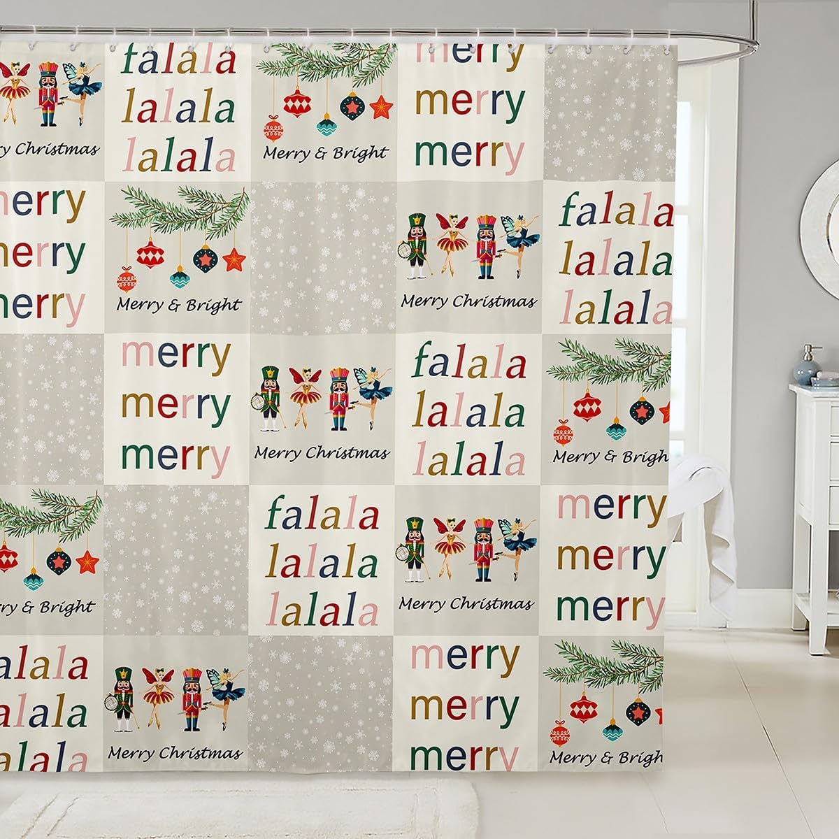 Nutcracker Christmas Bathroom Curtain Set - Magic for Your Bedside Moments