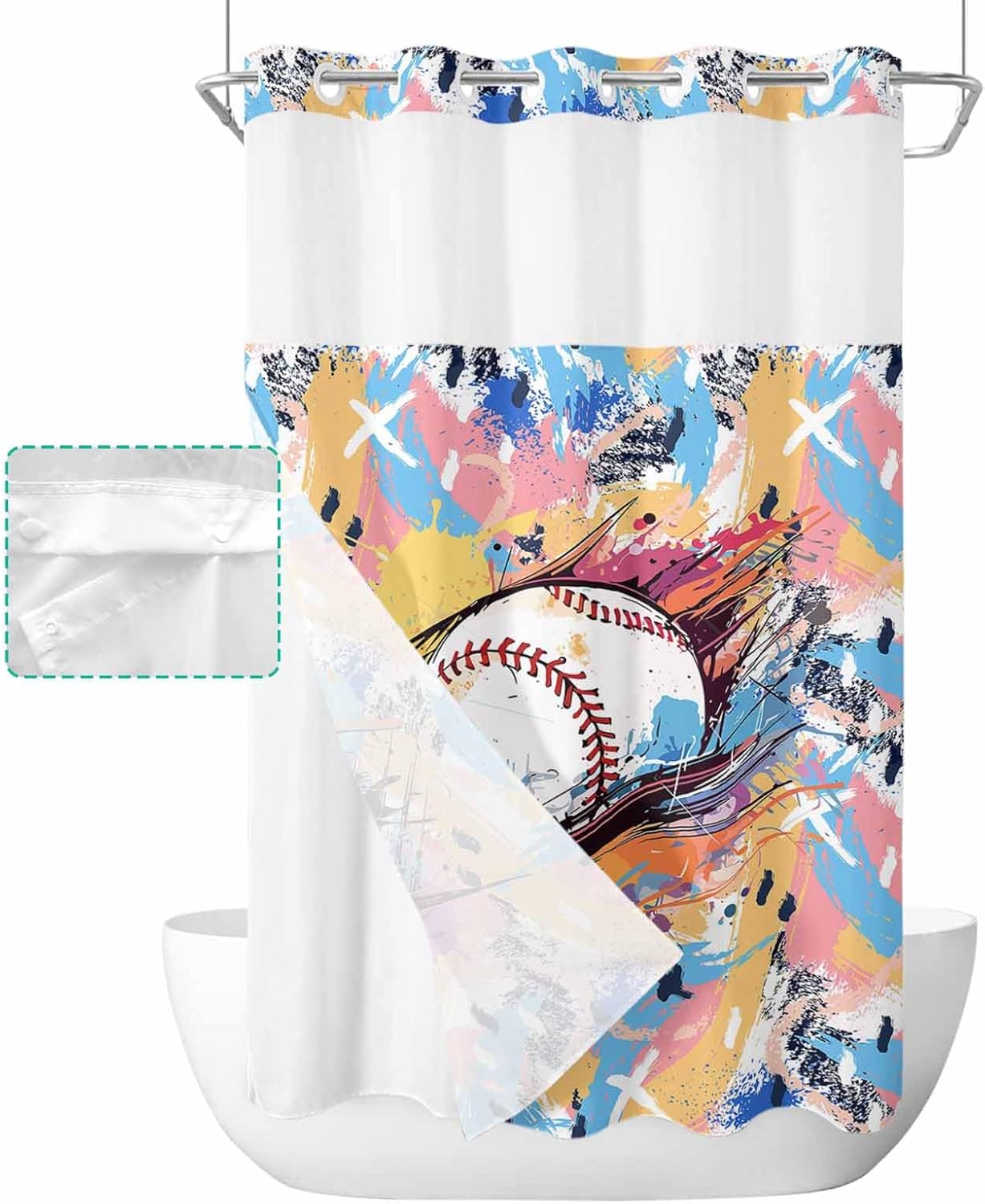 Luxury Bath Temptress No Hook Shower Curtains