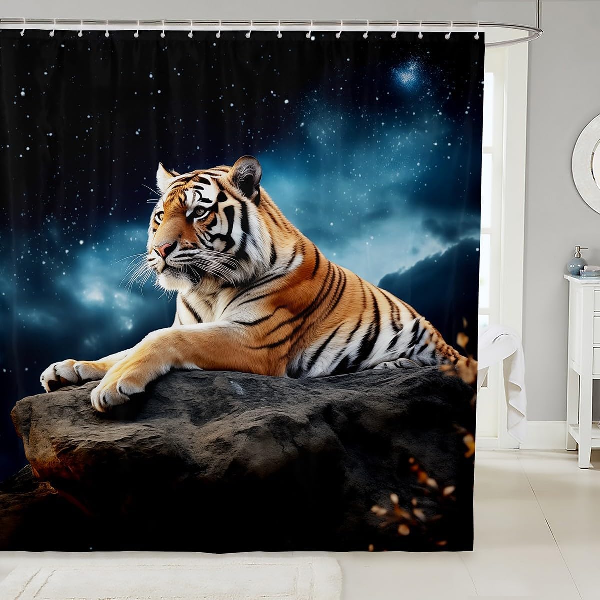 Tiger Wildlife Couple 72x72-inch Shower curtain set for kids