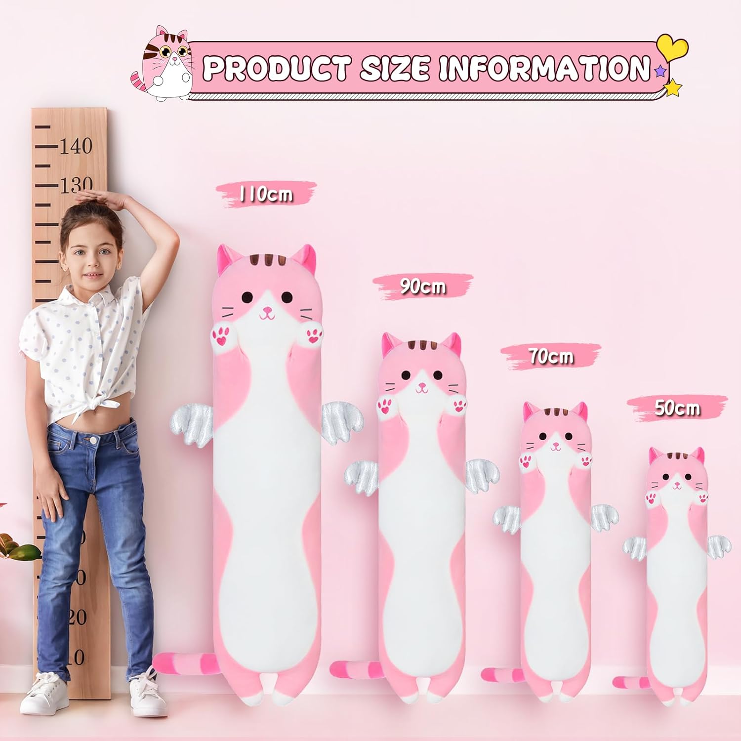 A Squishy Pink Cat Plush Pillow