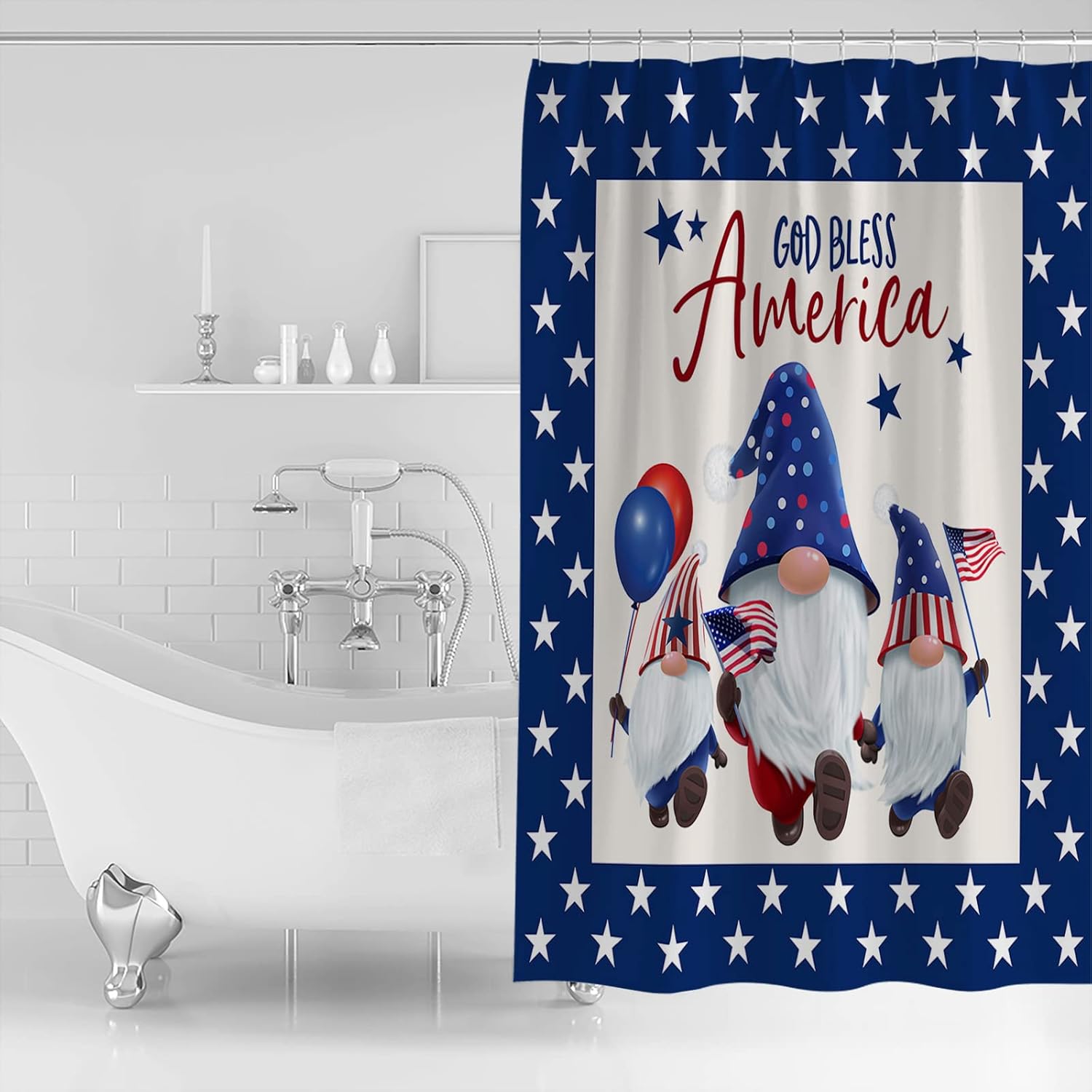 72x72 inches Gnome Star Waterproof Shower Curtain-machine WashablePara Mood Bath Room