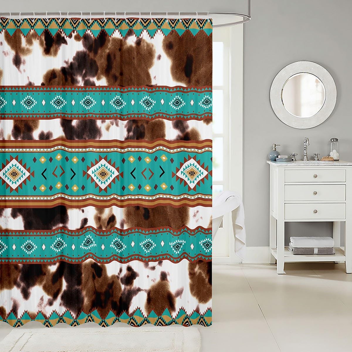 Stylish Cowhide Bathroom Curtain